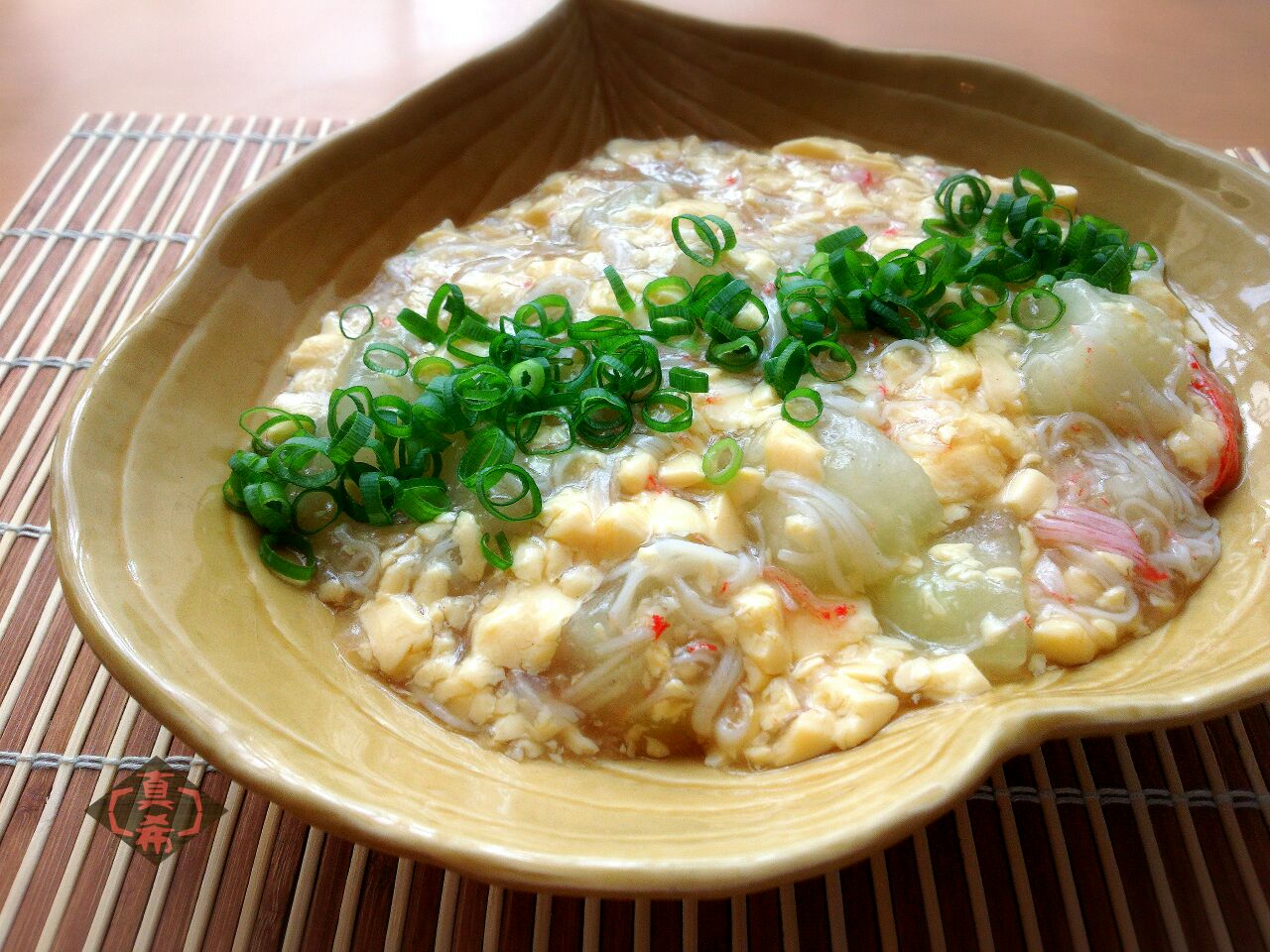 智ちゃんの玉子豆腐とカニカマ使って簡単うまうまあんかけ冬瓜♥