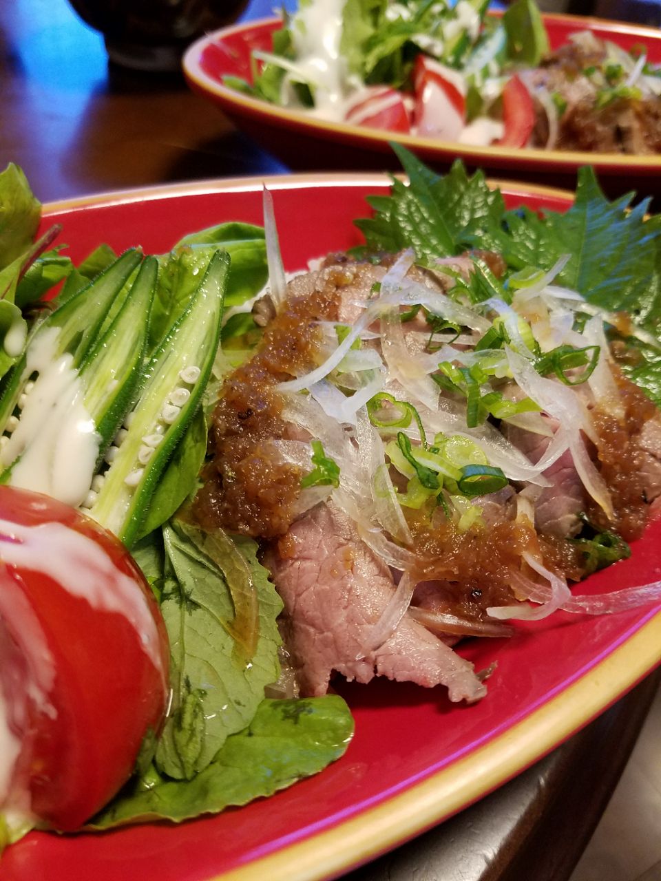 野菜たっぷり❗ローストビーフ丼