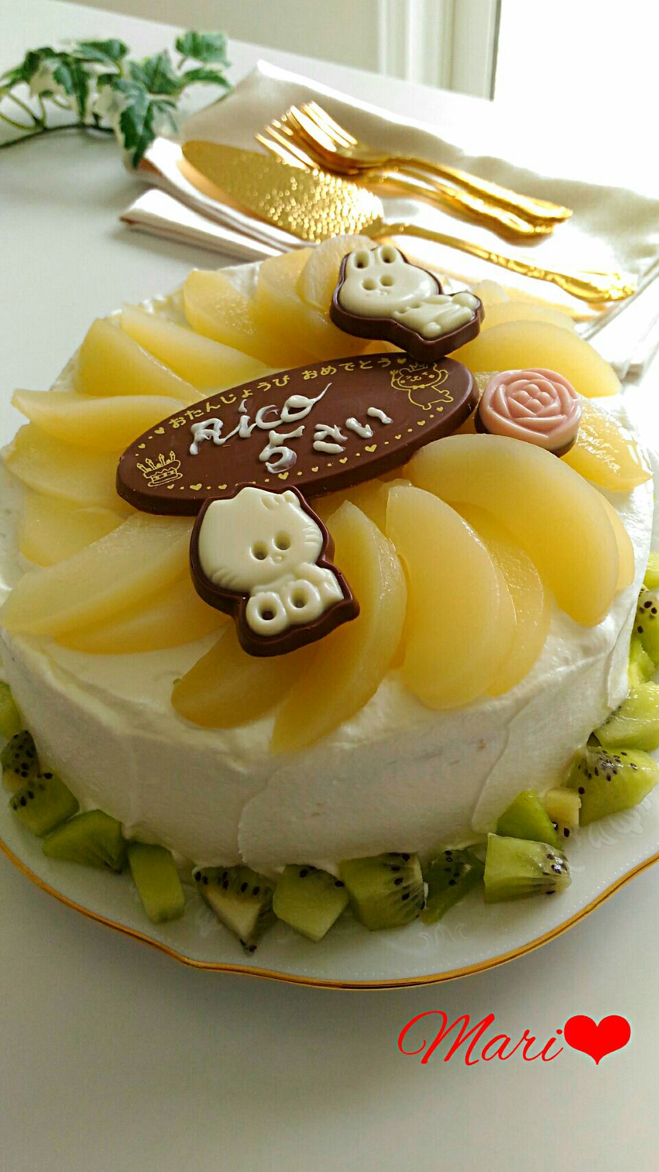 《レシピ有》長女Rico☆5歳誕生日ケーキ～定番スポンジケーキ～、食事の記録8/9。