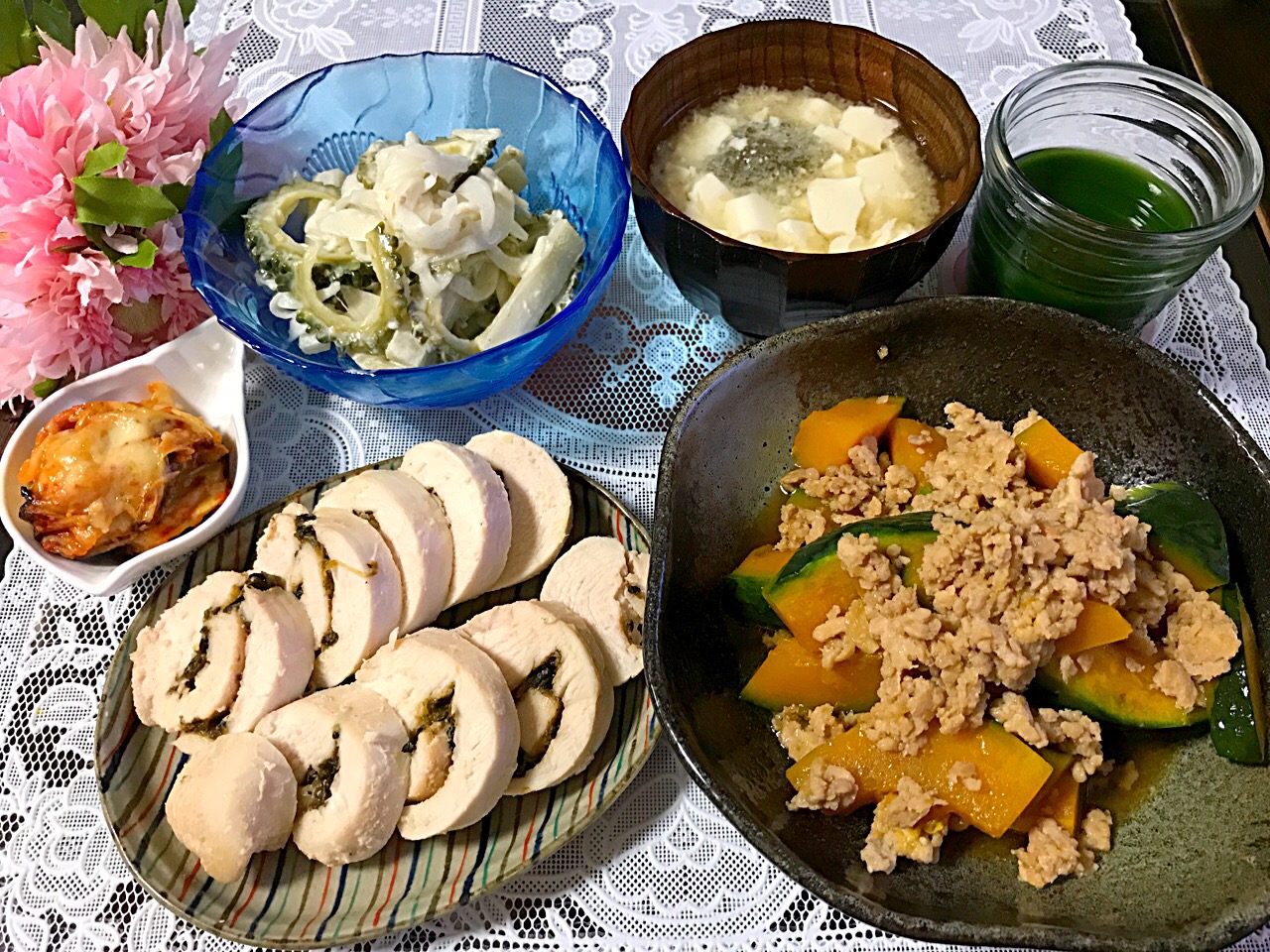 今日の晩御飯?塩麹でひじきの佃煮巻き鶏ハム