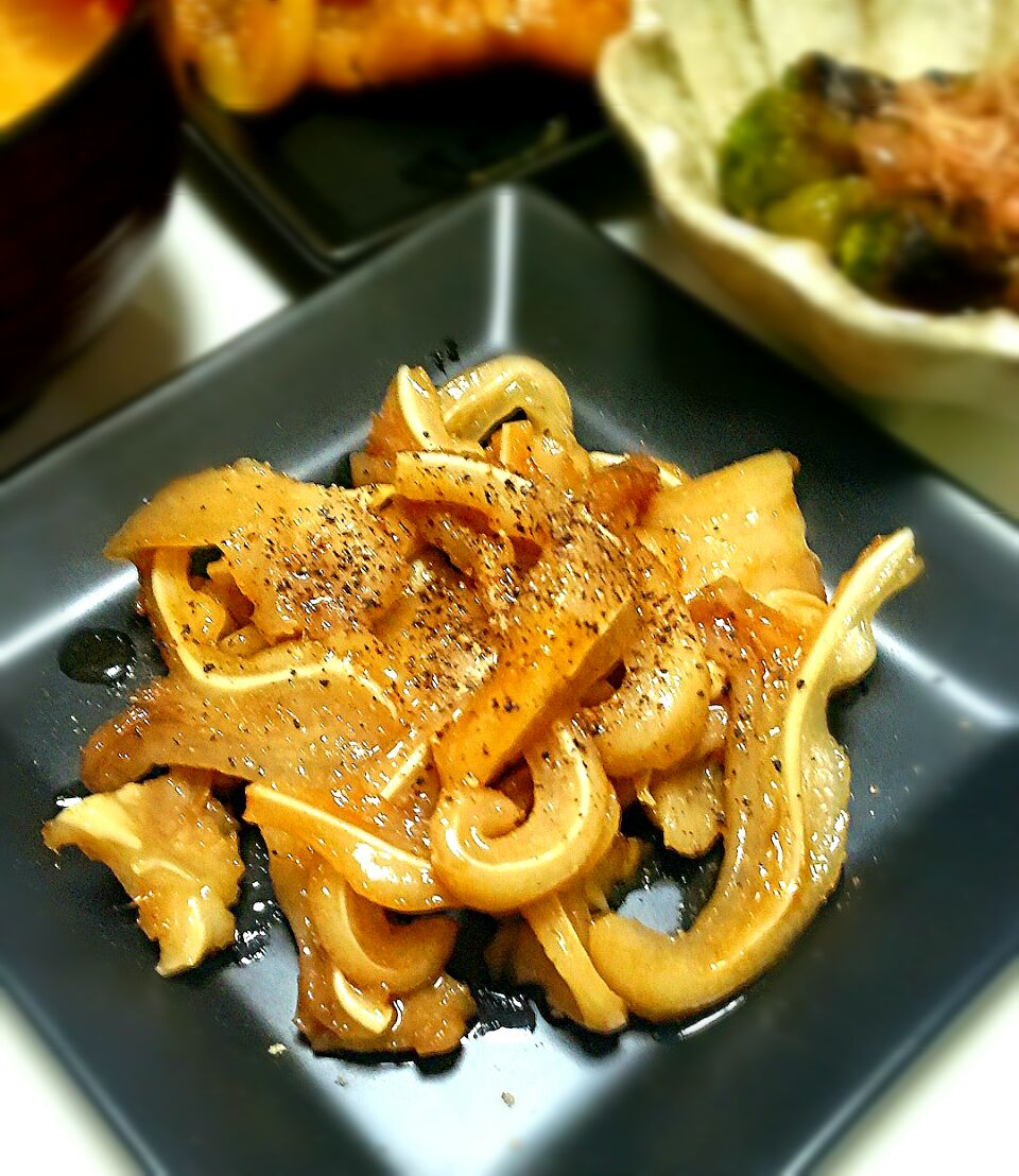 ⭐Stir-fried pig ear with black pepper ? 豚耳炒め 胡椒風味 #うちごはん #おうちごはん #おうち居酒屋