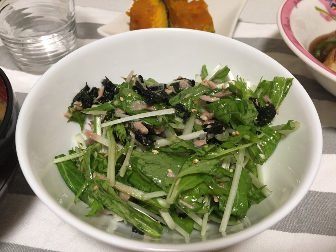 水菜の韓国風サラダ