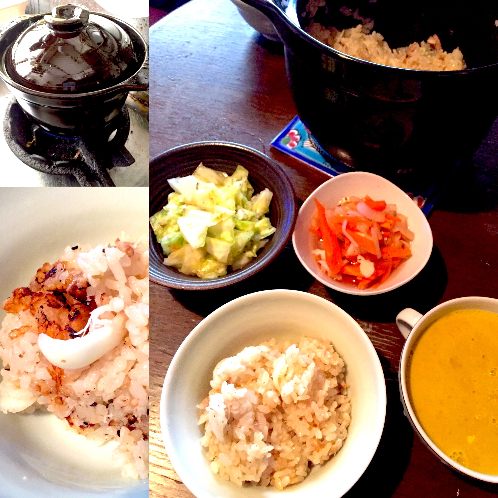 土鍋で炊いた、ツナ缶とゆり根の洋風炊き込みご飯