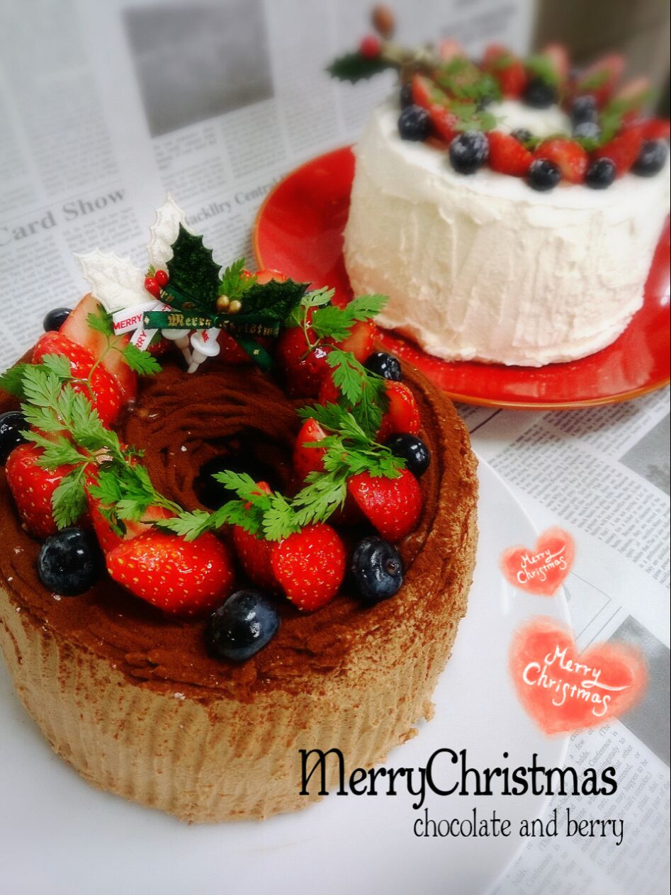 ★クリスマスシフォンケーキ～ショートとチョコ～★
