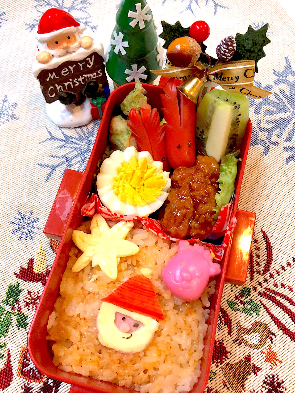 #クリスマスお弁当  #キャラ弁  #学生弁当