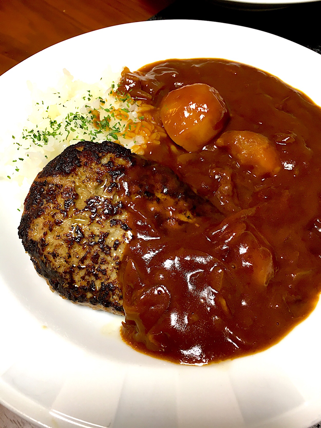 我が家の夕食☆ビーフシチュー&ハンバーグ