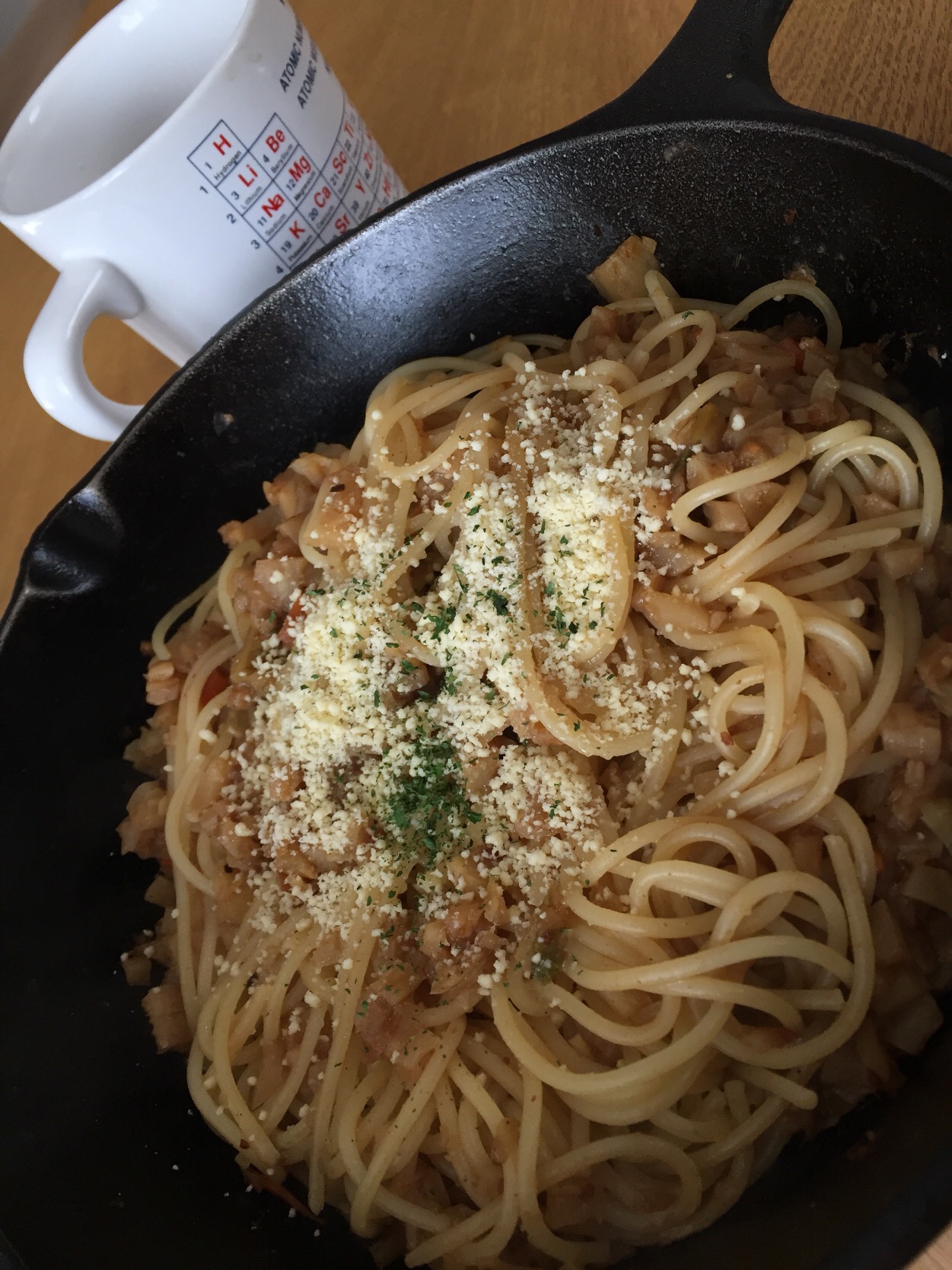 朝ごはんはカレーパスタ☆