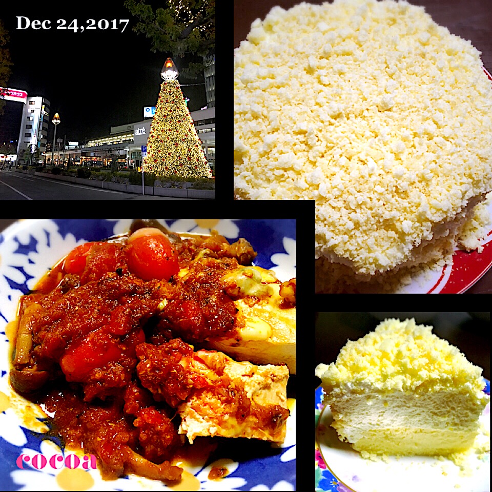 Happy Christmas ? dinner 〜 Chicken chasseur 鶏の赤ワイン煮込み、柚子ドゥーブルフロマージュ