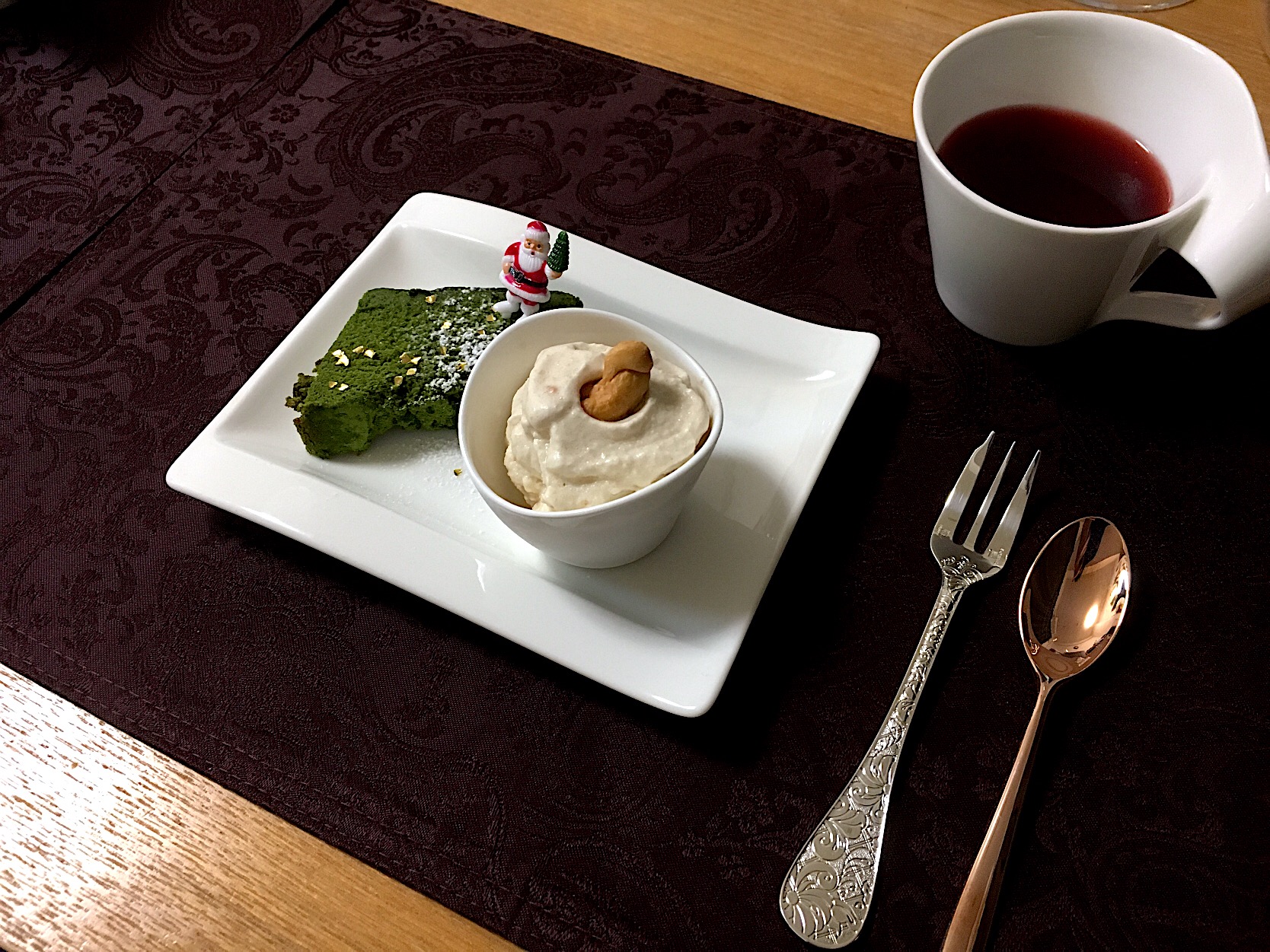 抹茶テリーヌとジェラート