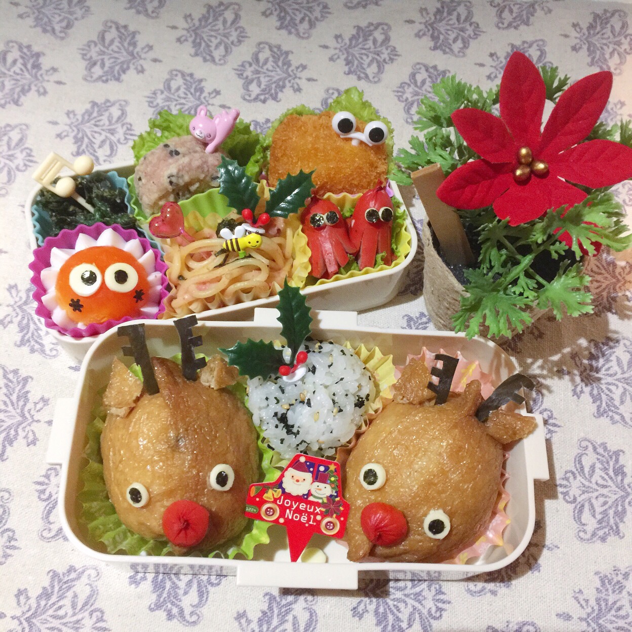 12/26❤︎クリスマス?娘の五目いなりトナカイさん弁当❤︎?✨ 今日は仕事なので自宅弁当です? 一日過ぎたクリスマス?弁当 #お弁当 #お昼ごはん #娘弁当 #ランチ #五目いなり #クリスマス #トナカイ