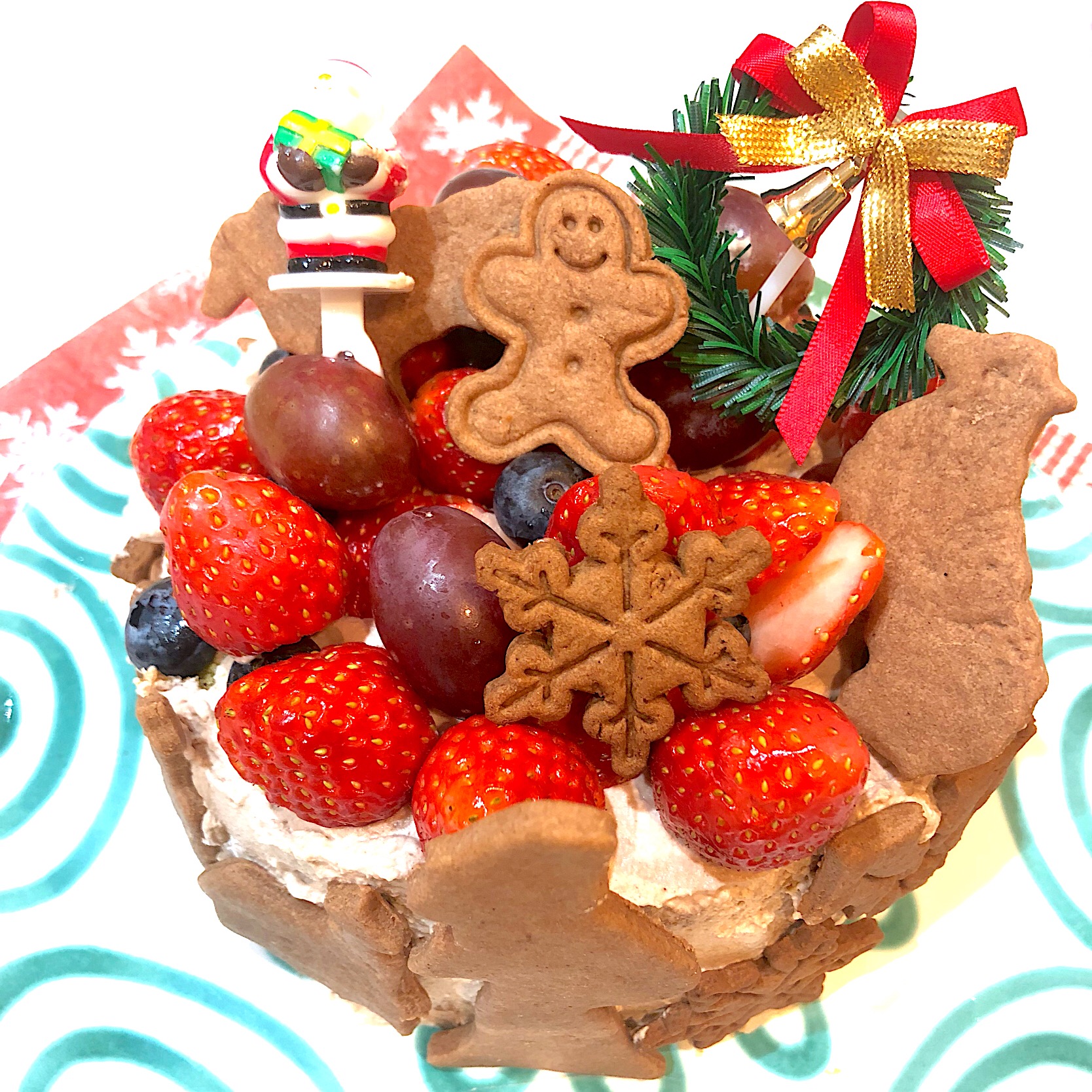 クリスマスケーキ は 4歳の娘と豆腐ココアクッキーから手作り デコレーションも一緒にしました クリスマスパーティーグランプリ ヤマサ醤油株式会社