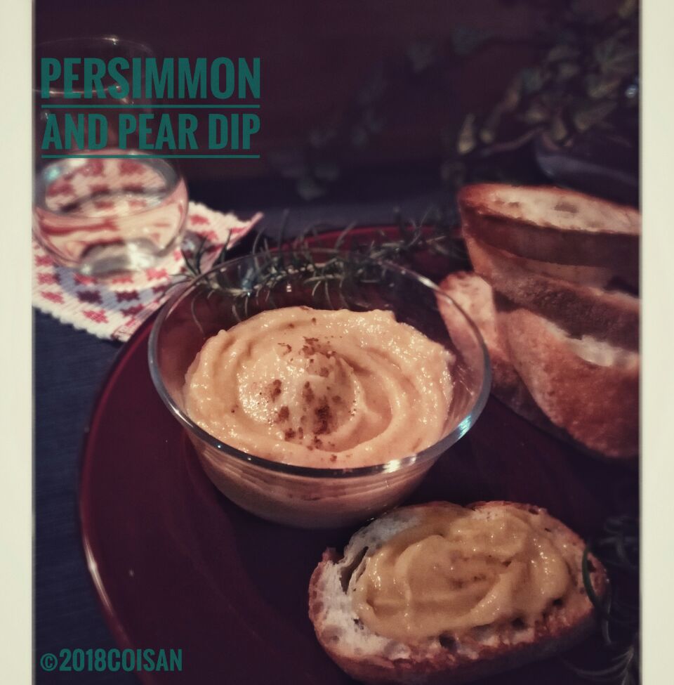 izoomさんの 柿とラ・フランスのディップ 【Persimmon and pear dip】を、ル レクチエで。#八珍柿 #ルレクチェ