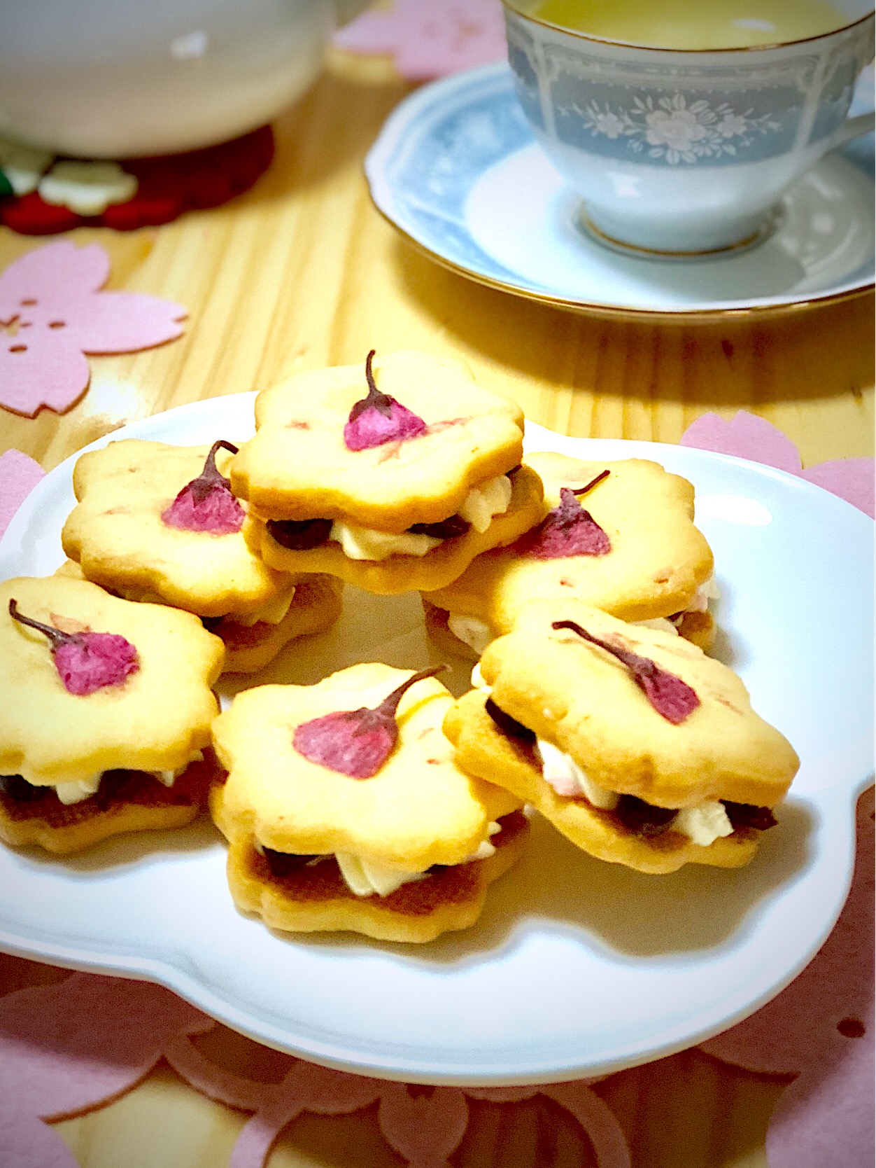 桜のバターサンドクッキー♡