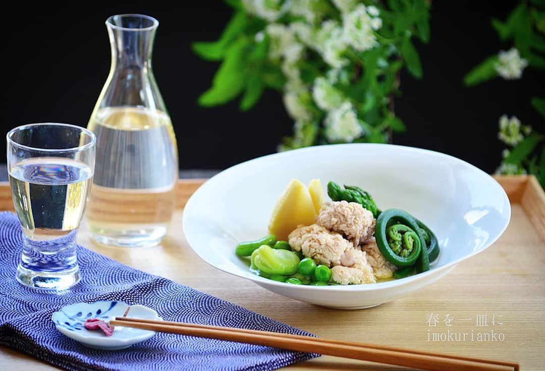 鯛子と春野菜の一皿 鯛子 山菜 春野菜 煮物 手料理 お花見パーティーグランプリ18 ヤマサ醤油株式会社