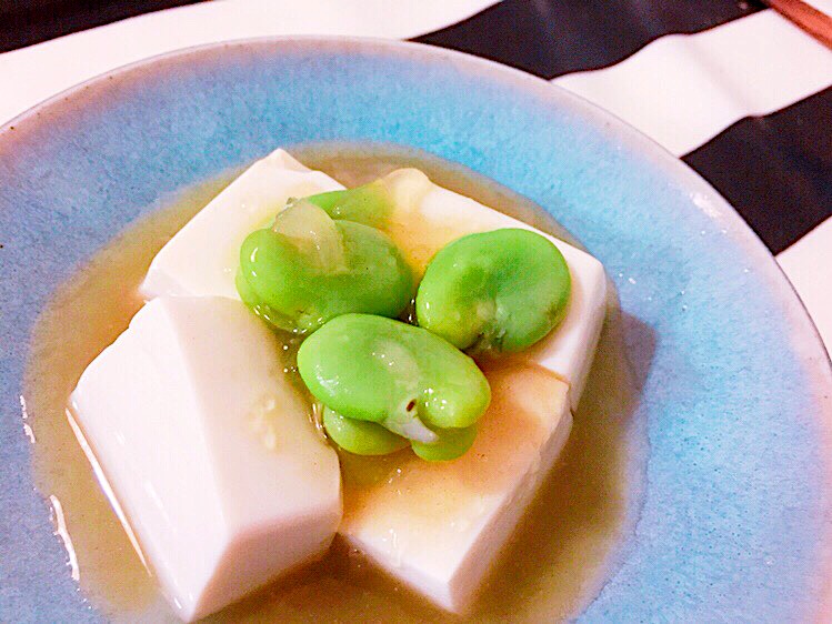 ★お豆腐と空豆の和風ジュレ★