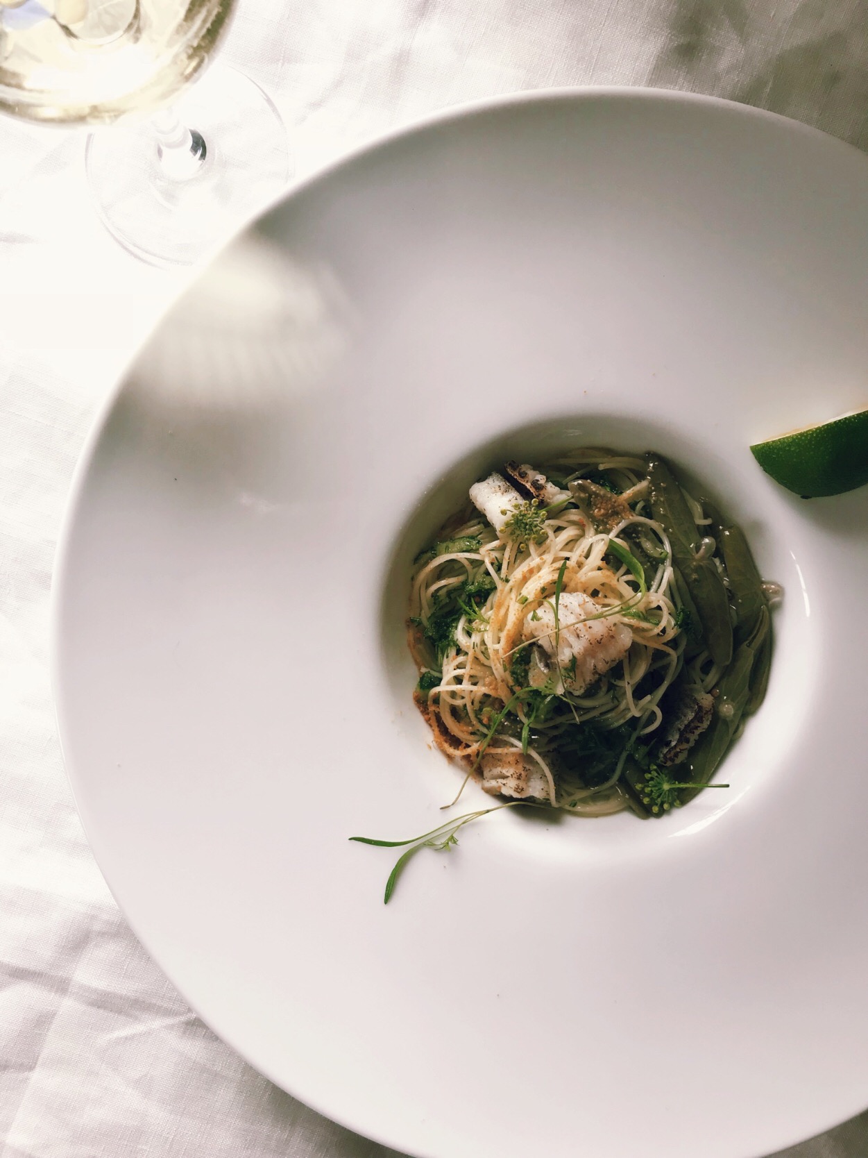 鱧と蓴菜の冷製カッペリーニ