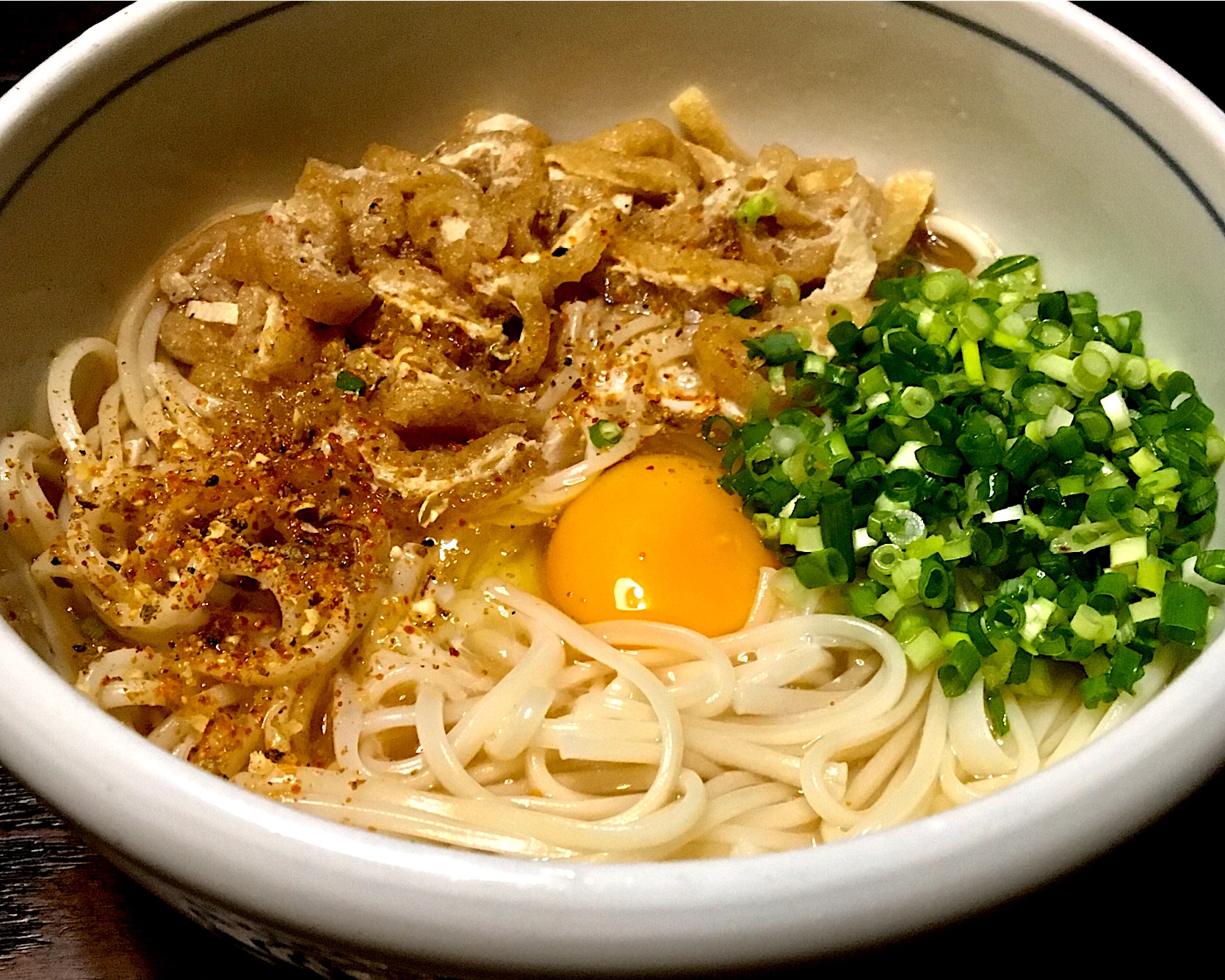 釜揚げぶっかけきざみ半田麺 #半田麺 #きざみ油揚げ #麺好き男の夜食