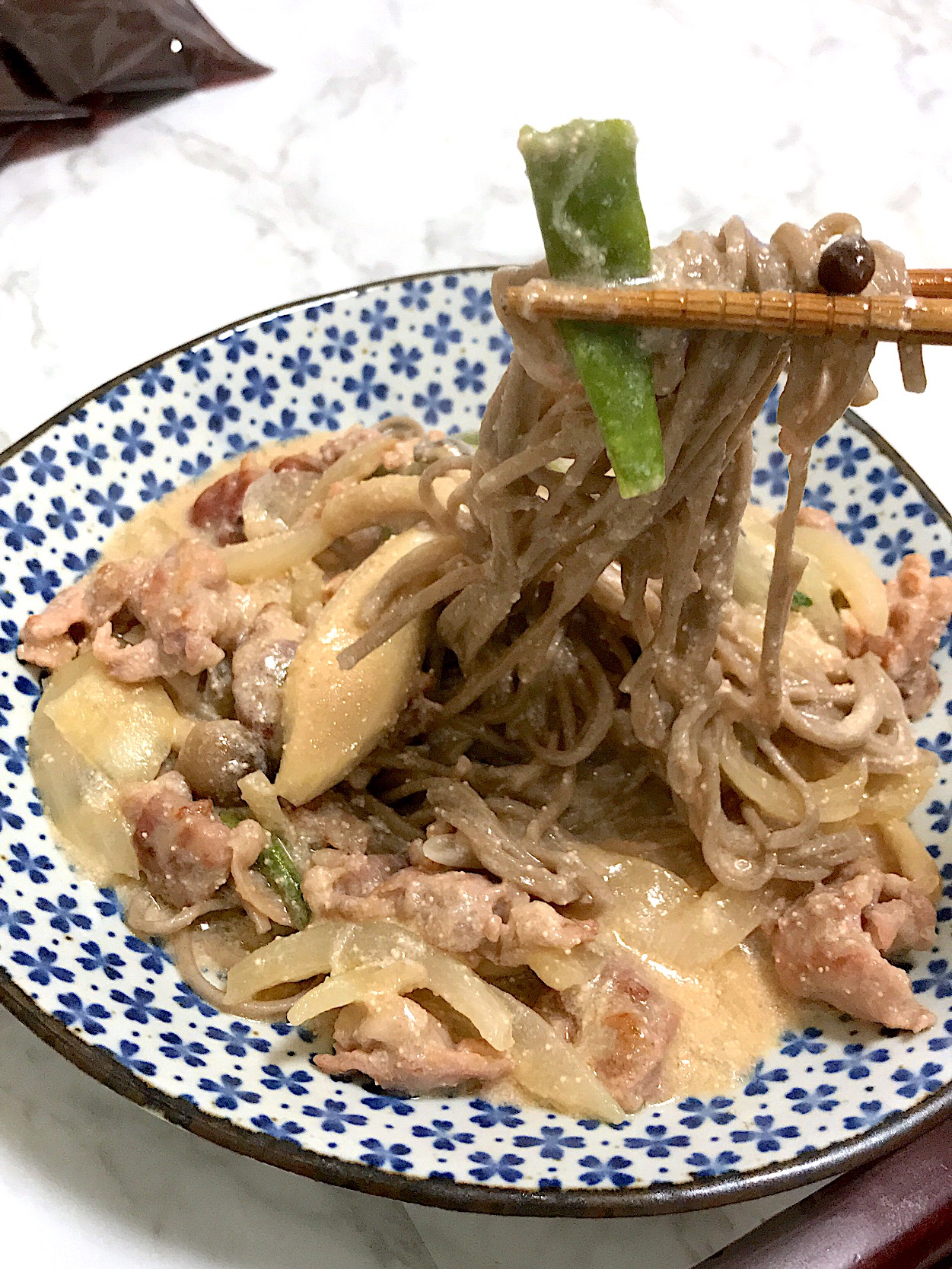 クリーミーたらこ蕎麦