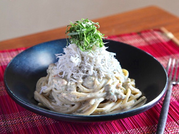 大葉とじゃこの豆腐クリーム冷製パスタ