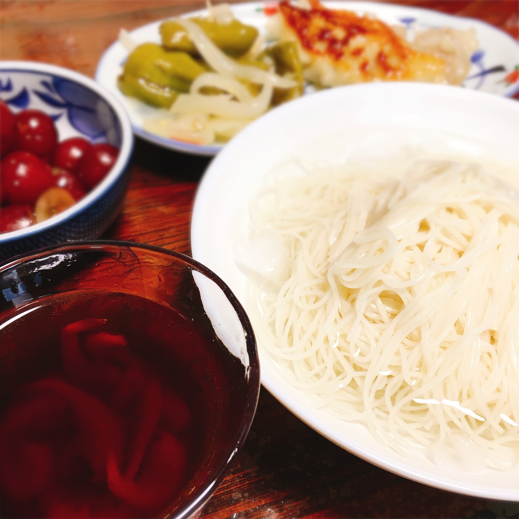 白えびの出汁つゆで素麺