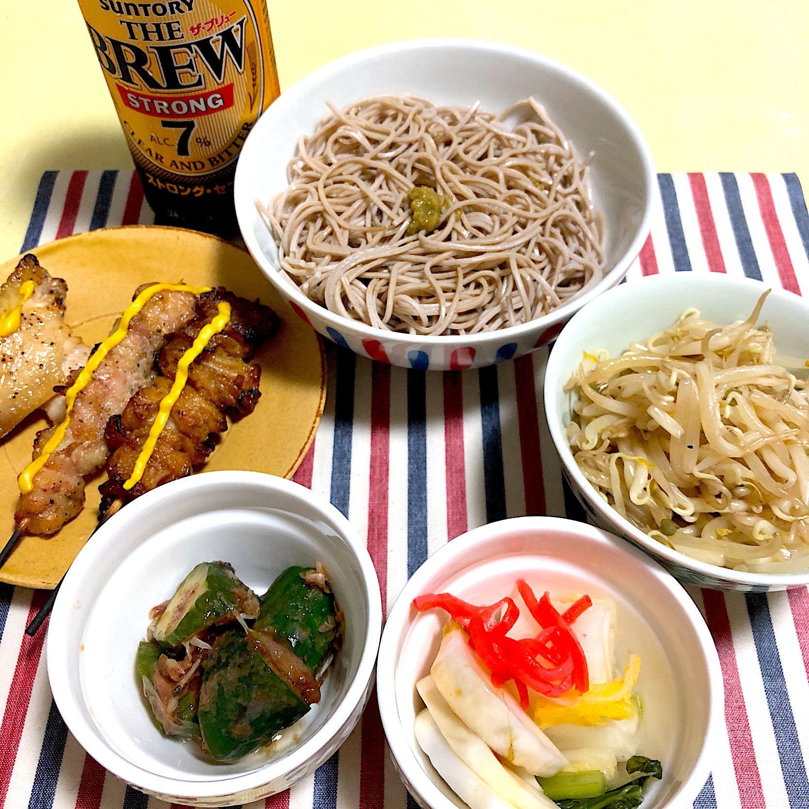 蕎麦と焼き鳥の晩酌