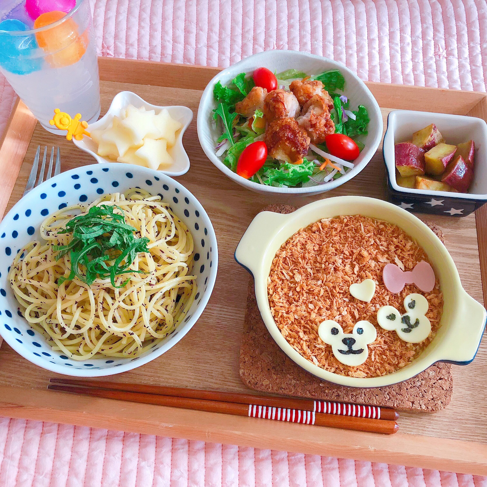 スコップコロッケ♡ゆかりパスタ