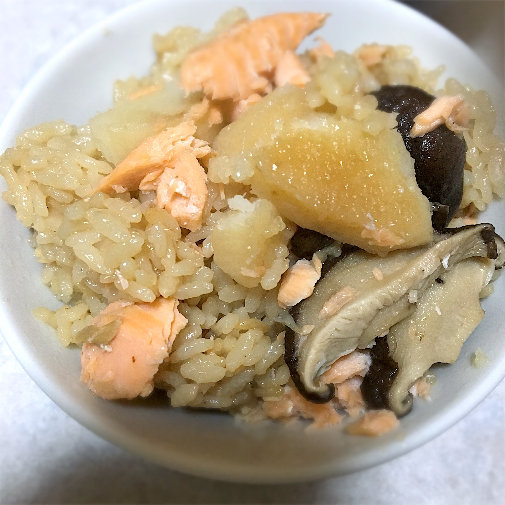 長芋と鮭の炊き込みご飯