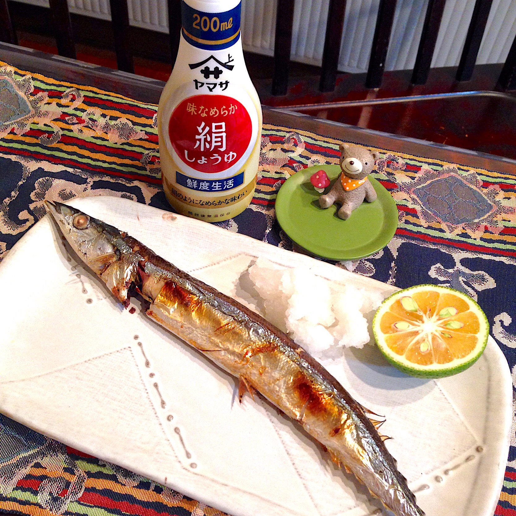 秋刀魚の塩焼き? #絹しょうゆ  #ヤマサさんありがとうございます  #snapdishさんありがとうございます #モニター当選ありがとうございます  #ブレンドしょうゆグランプリ2018