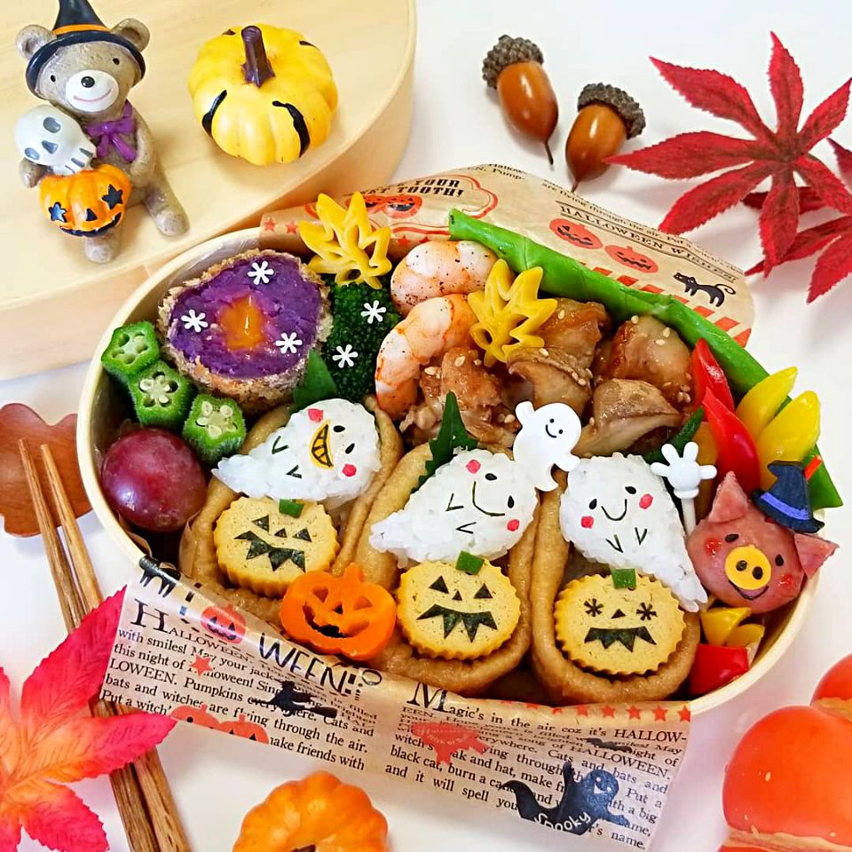 ハロウィン弁当??オープンいなり寿司