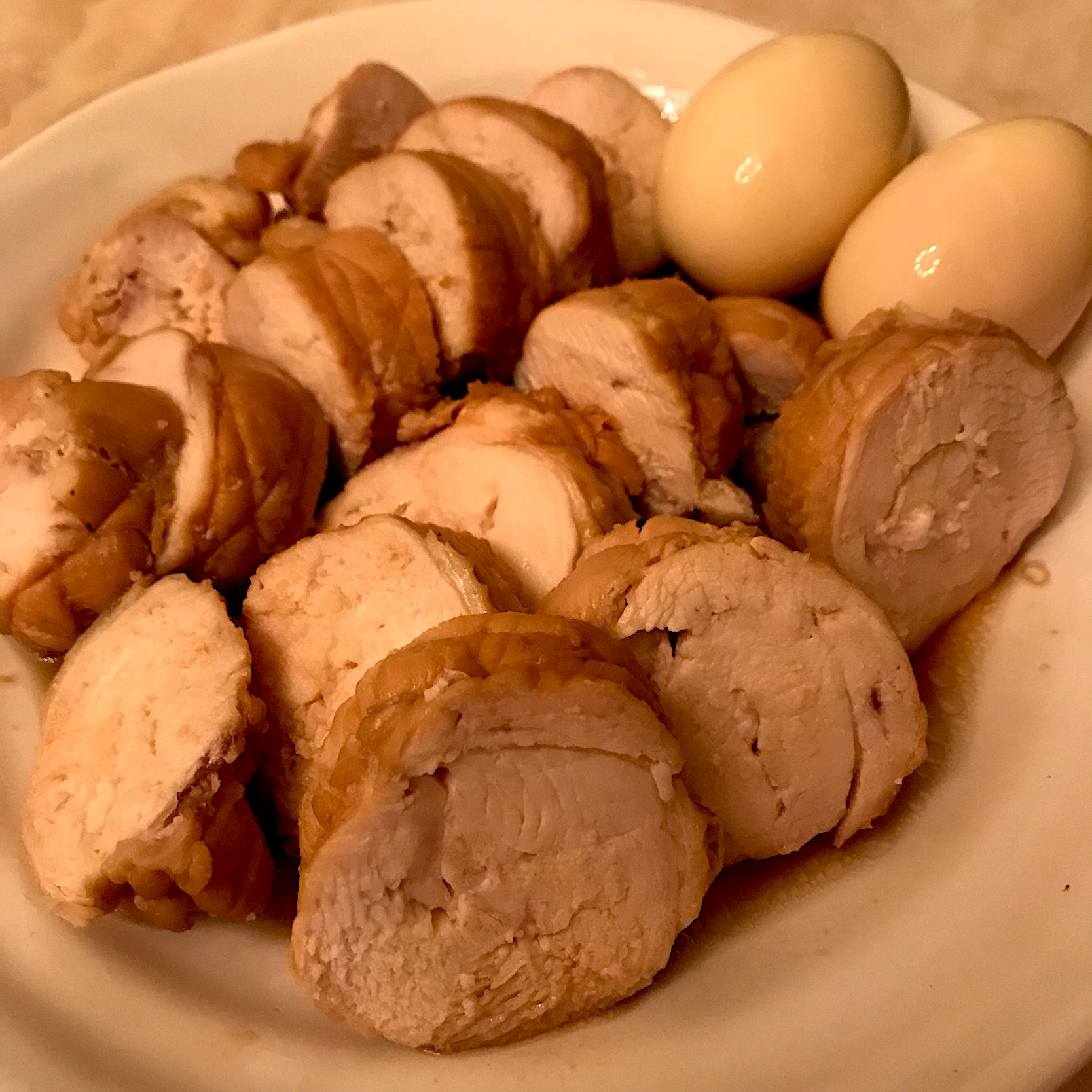 鶏胸ちゃーしゅー　塩麹漬けたまご