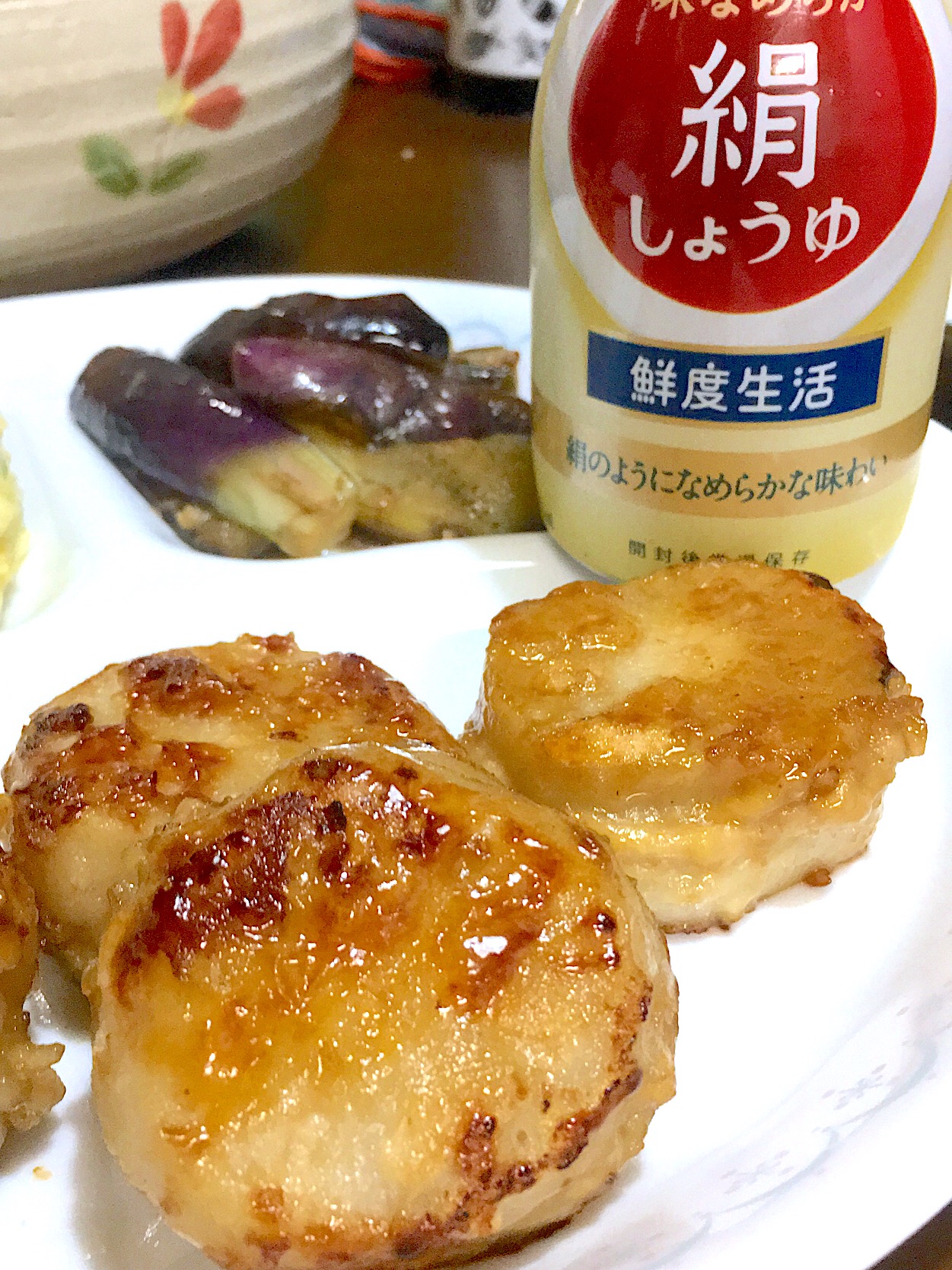 鶏ひき肉の蓮根はさみ焼き