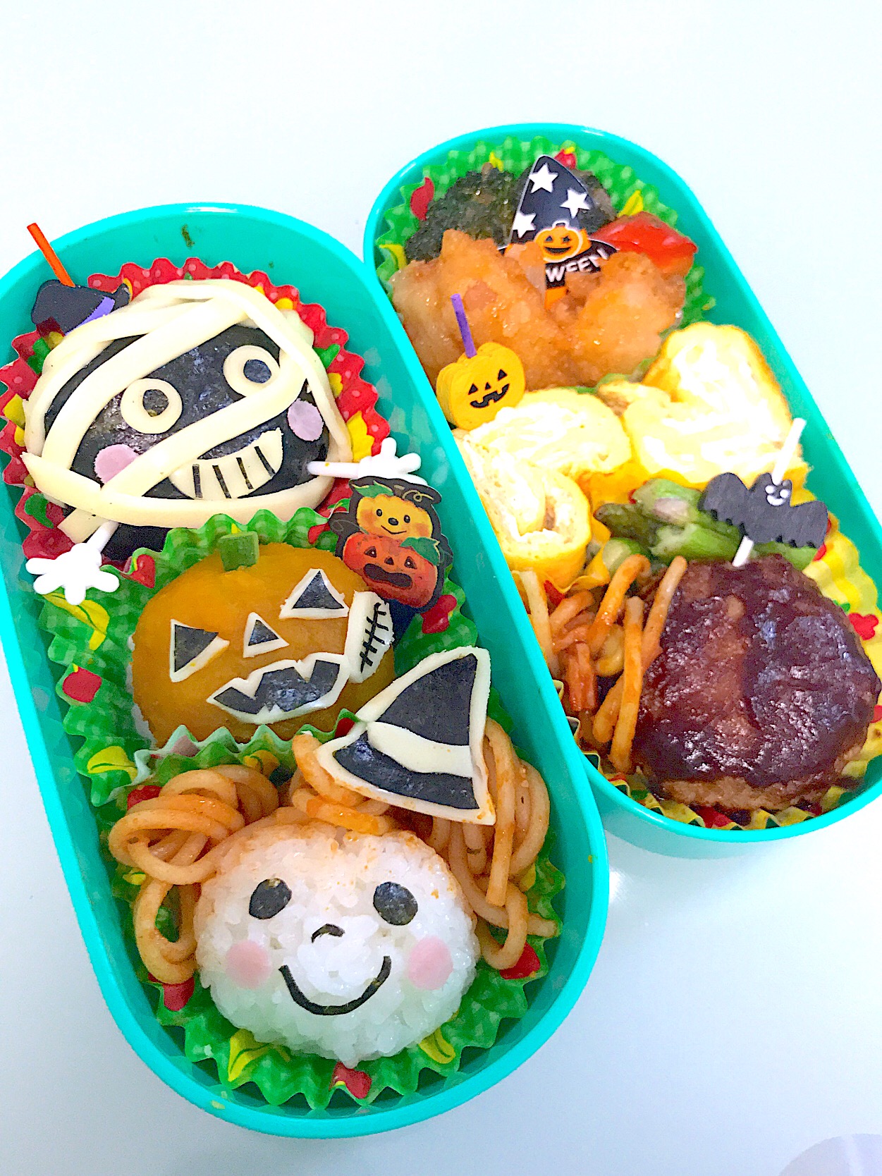 キャラ弁 ハロウィン 魔女とミイラとジャックオランタン Bento世界グランプリ18 ヤマサ醤油株式会社