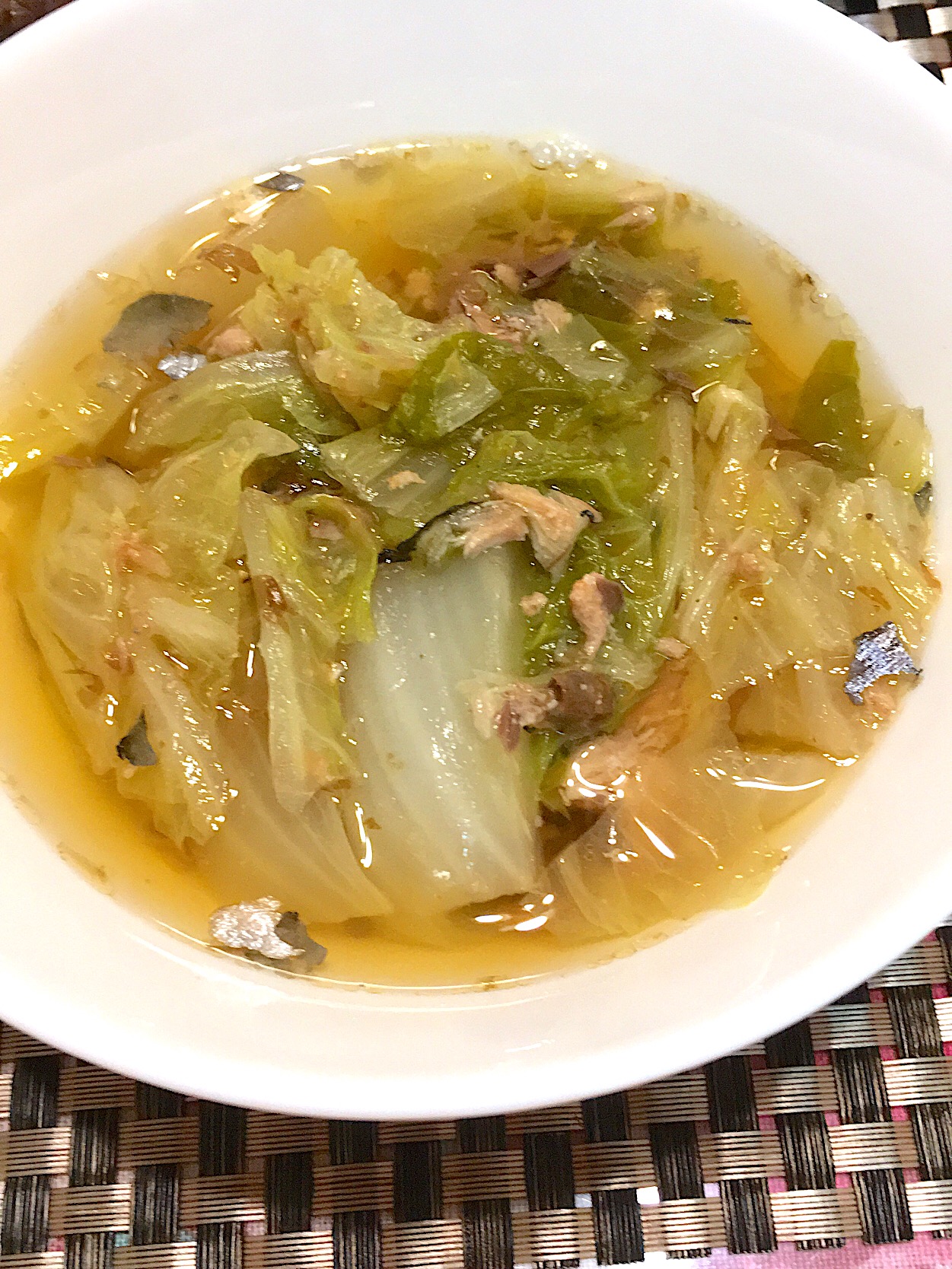 白菜と鯖水煮スープ