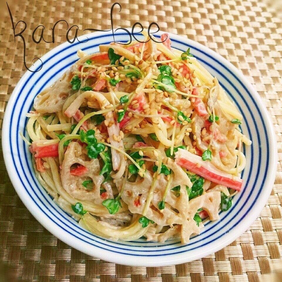 NO包丁!ズボラでも旨いっ♡胡麻ドレきんぴらスパサラ