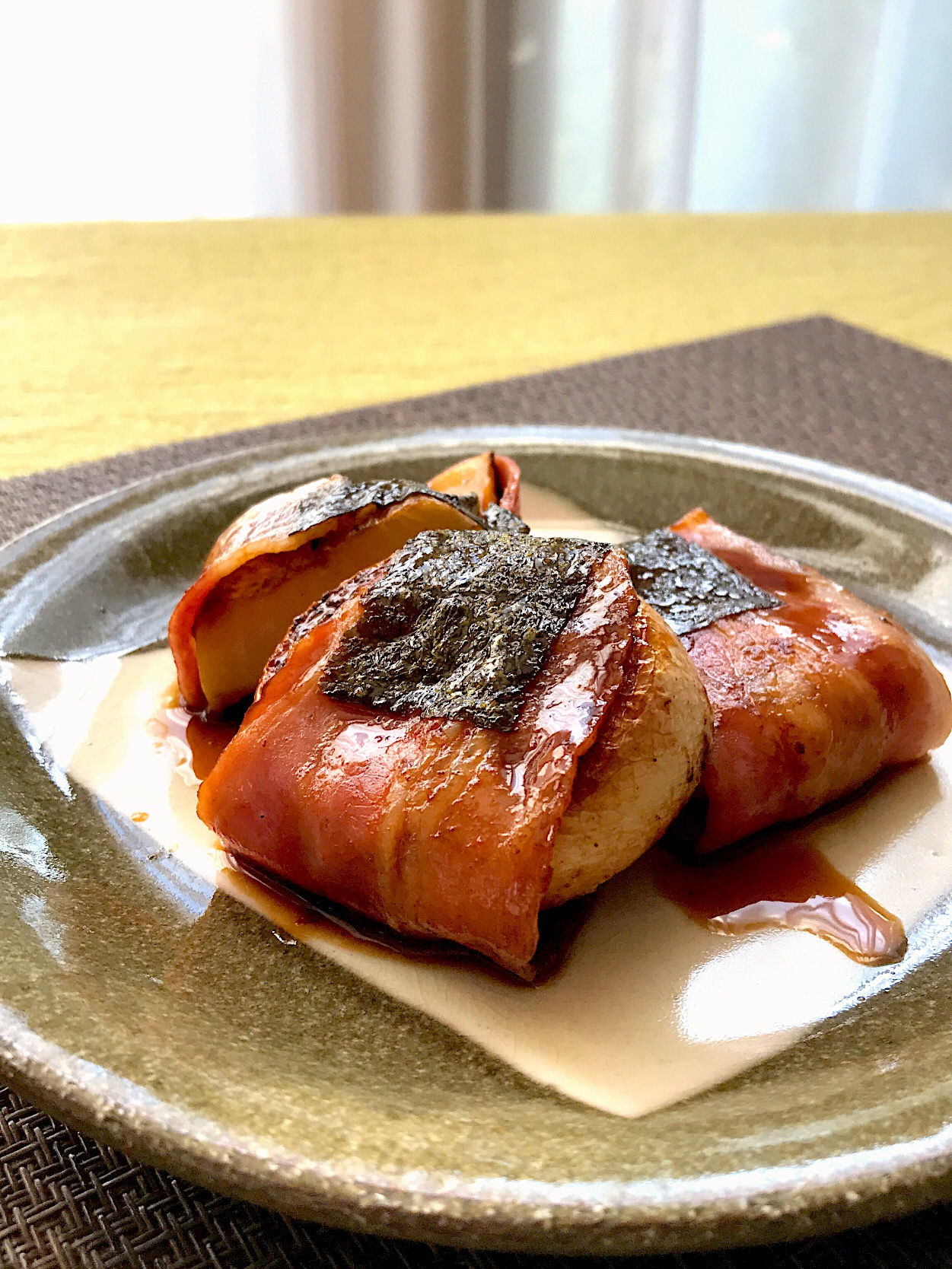 干し大根のベーコン磯辺焼き