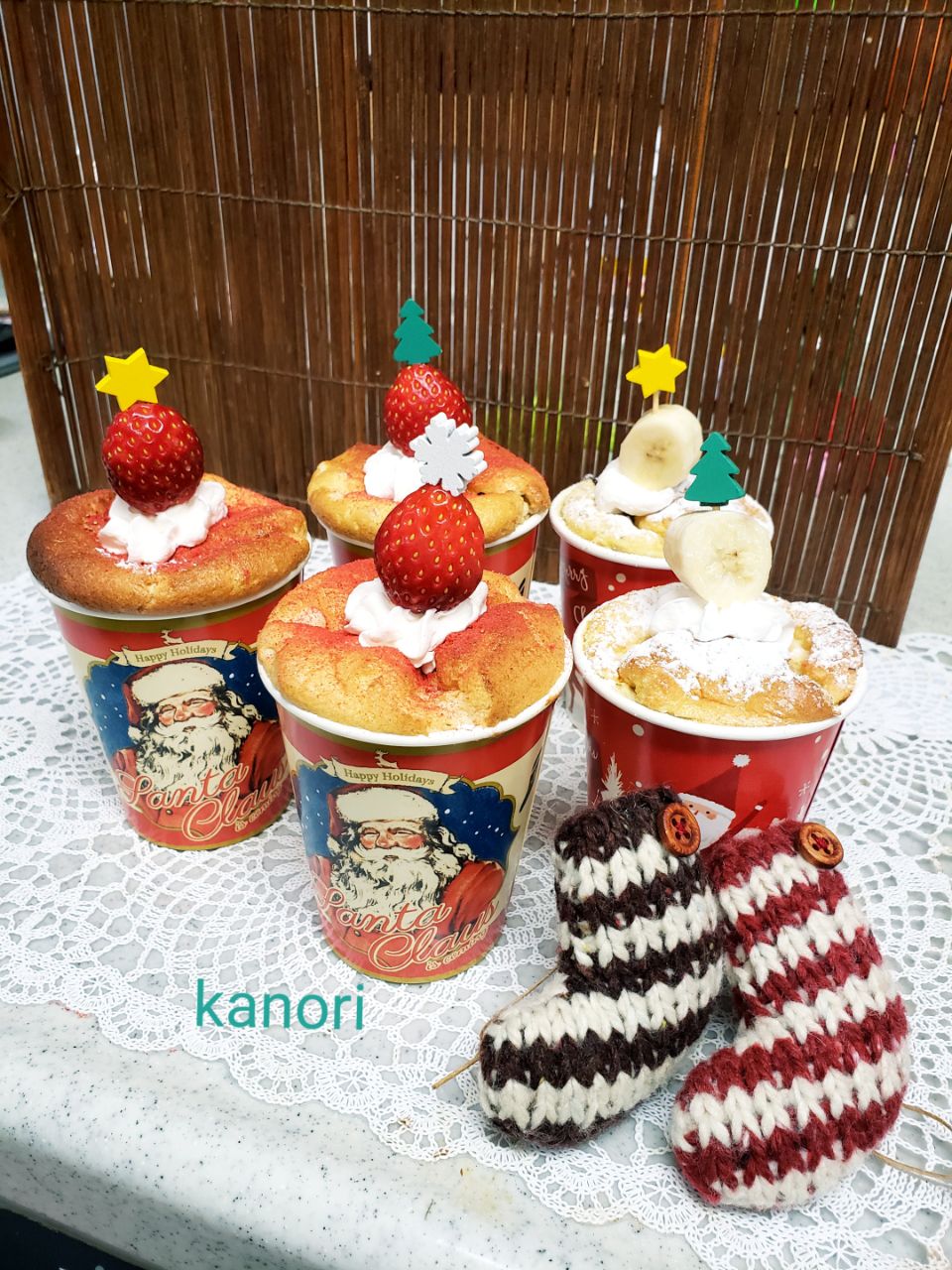 #X'masパーティ～紙コップシフォンケーキ