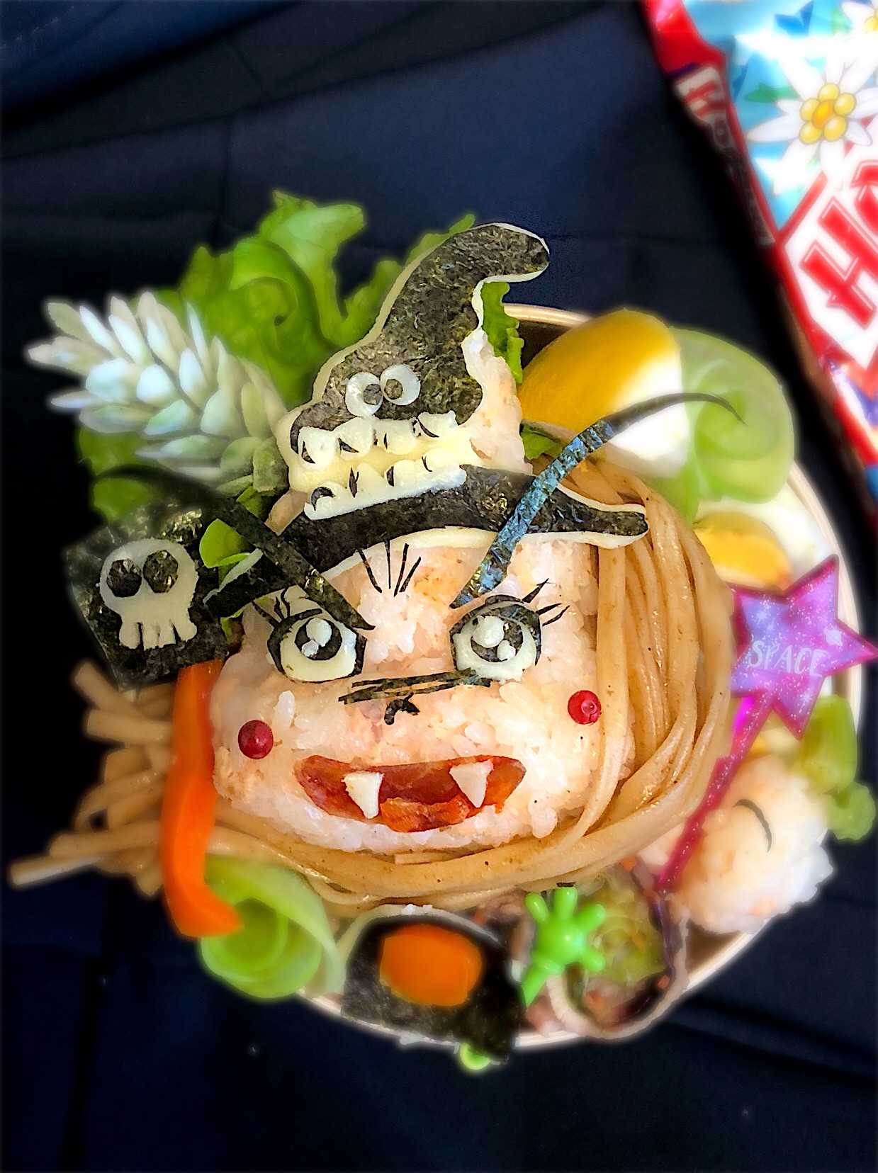 #キャラ弁 #ドロロン閻魔くん #おにぎりアクション  #おにぎり弁当