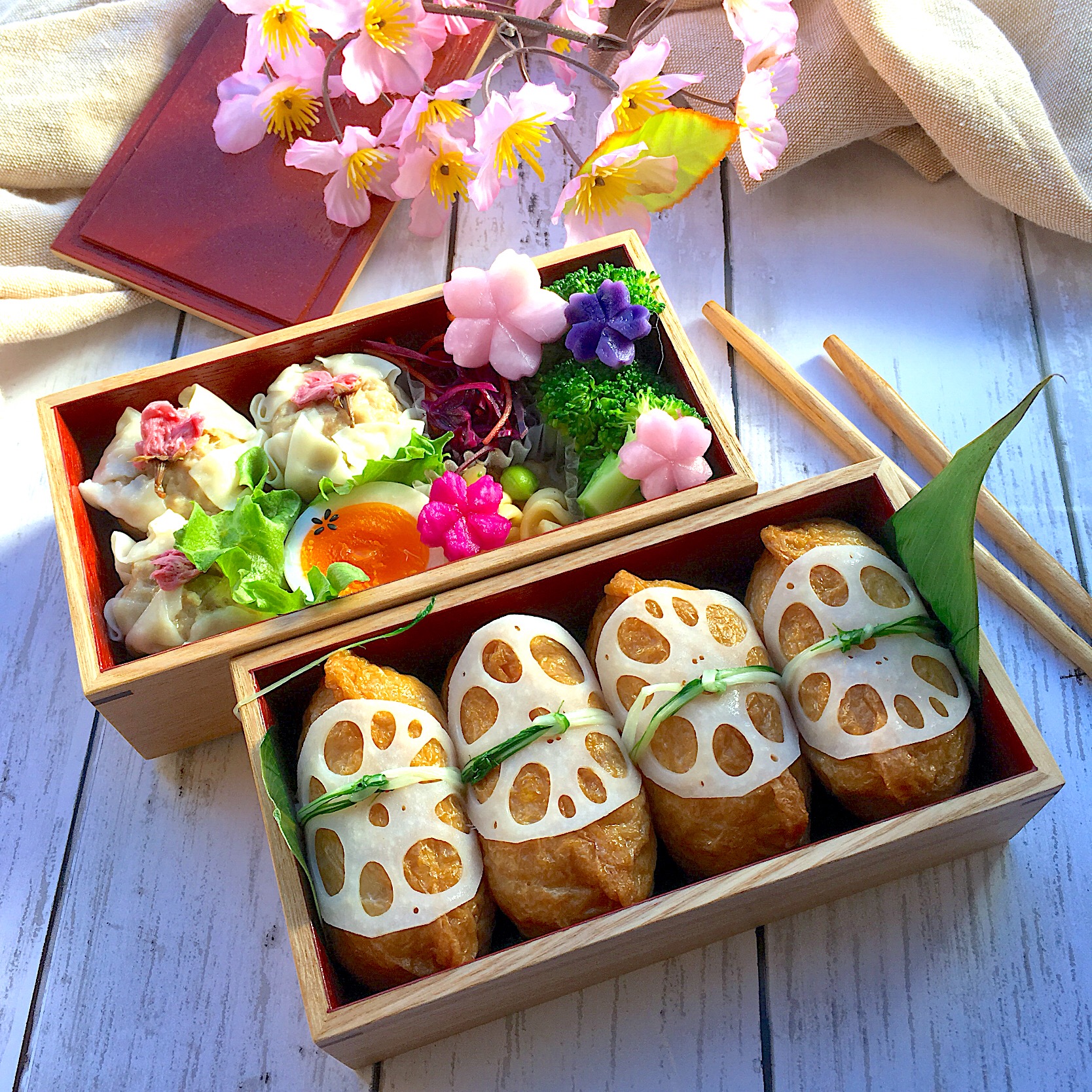 いなり寿司と桜焼売のお弁当 お花見ギャザリング グランプリ19 ヤマサ醤油株式会社