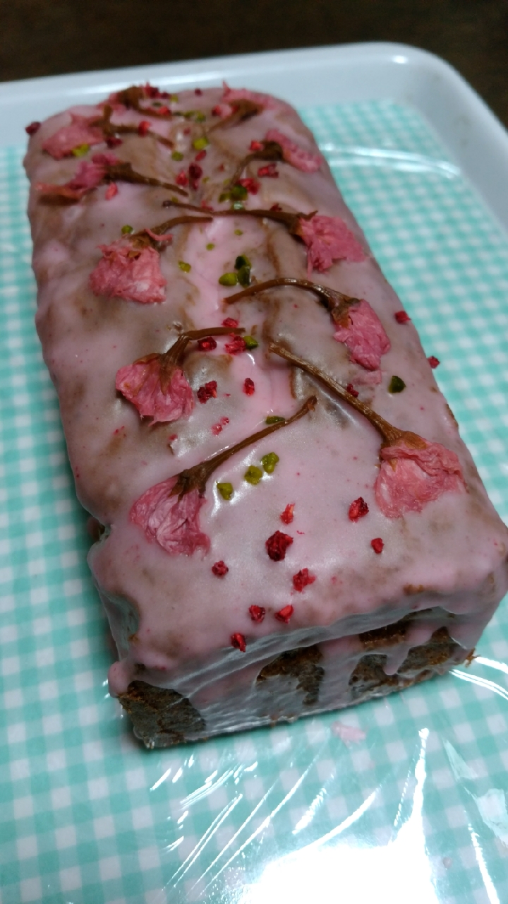 桜　抹茶のマーブルパウンドケーキ