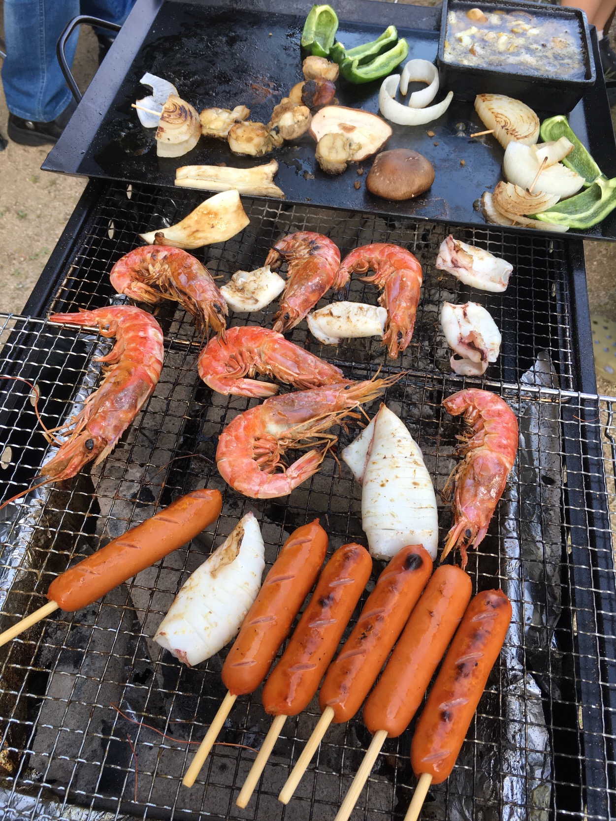 庭でBBQ❤