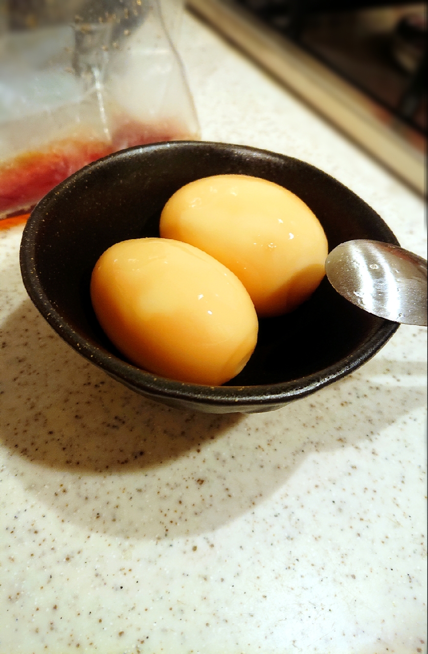 味付け半熟ゆで卵( *ˊᵕˋ)
#トロトロぉ～んっ
#低炭水化物ダイエット