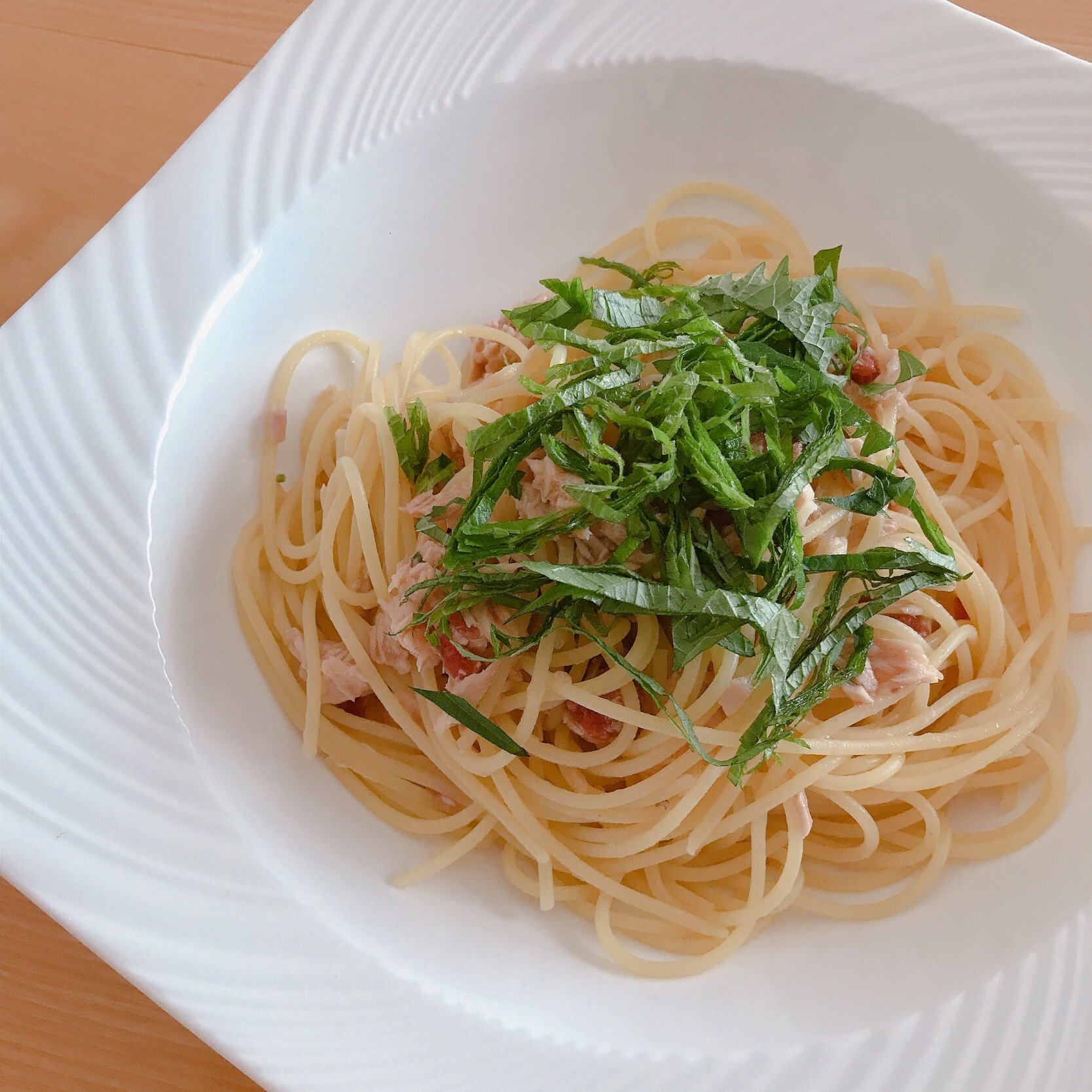 さっぱり梅ツナパスタ(๑´ڡ`๑)ランチ