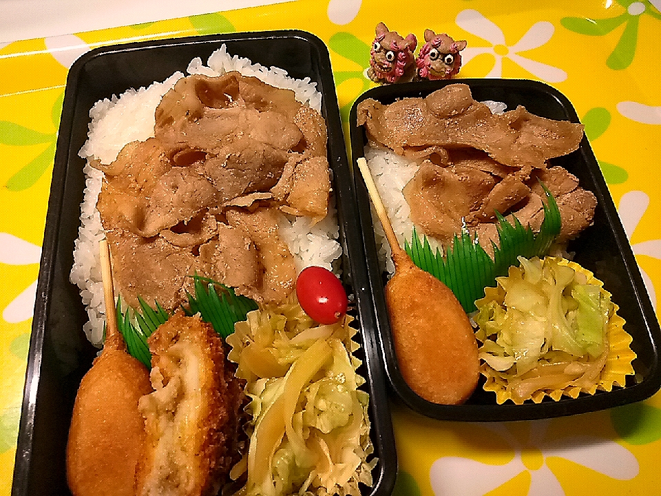 夫の弁当、娘の弁当