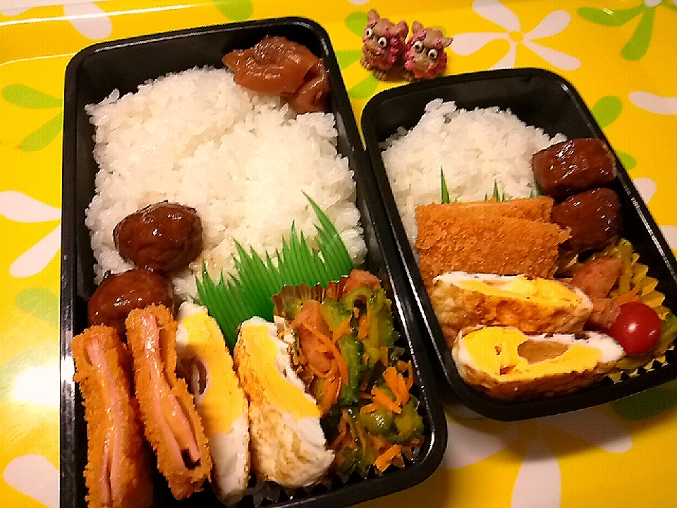 夫の弁当、娘の弁当