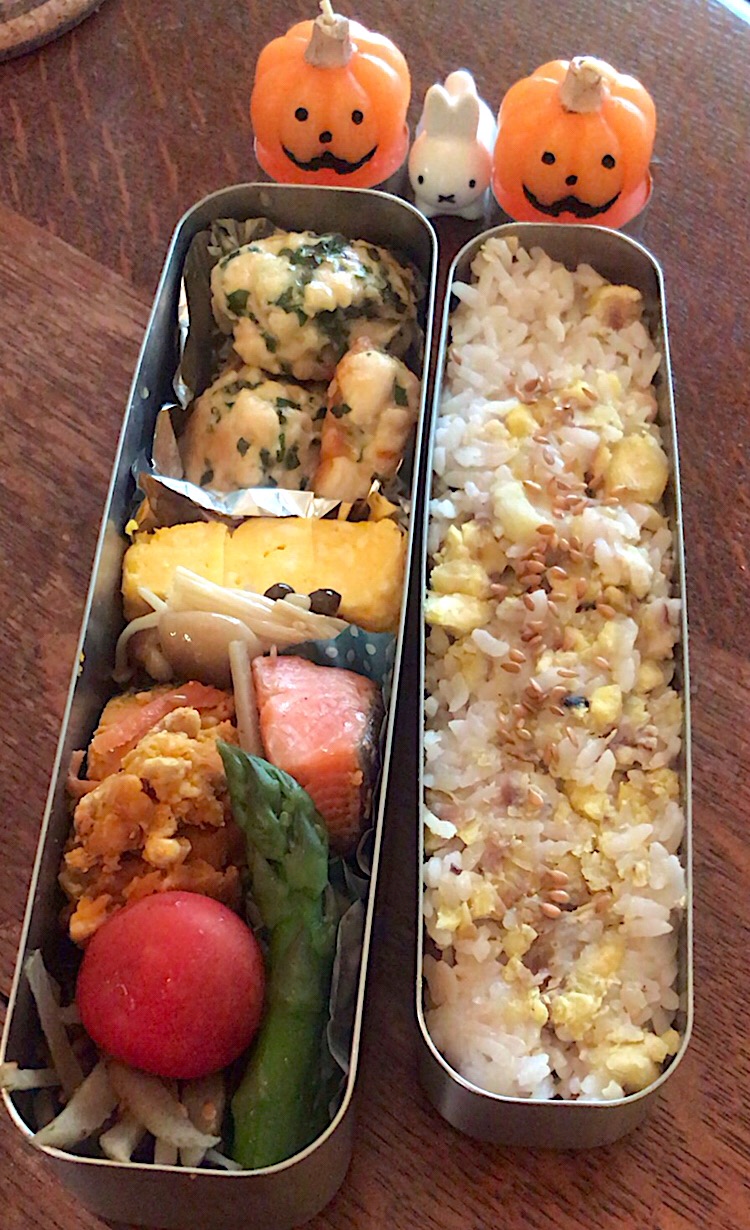 ランチ #お弁当記録  #お弁当 #ささみ#大葉 #ハンバーグ弁当