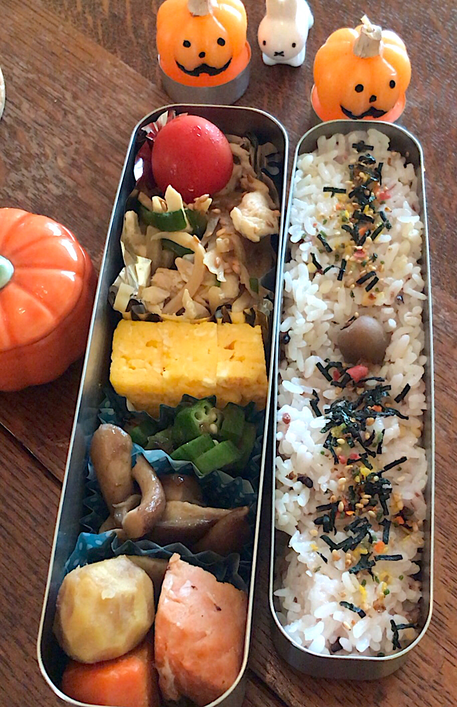 ランチ #栗とチキンのうま煮  #サーモス  #お弁当記録  #お弁当  #青椒肉絲