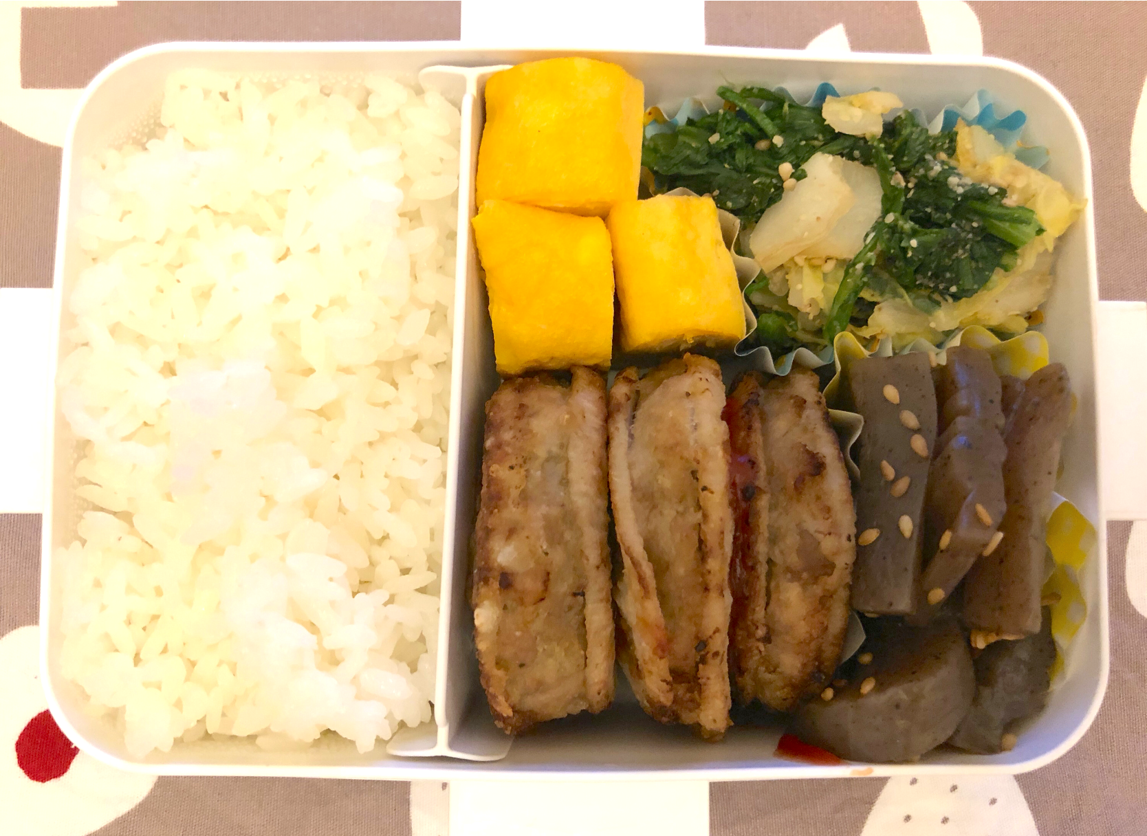 レンコンの挟み焼き弁当