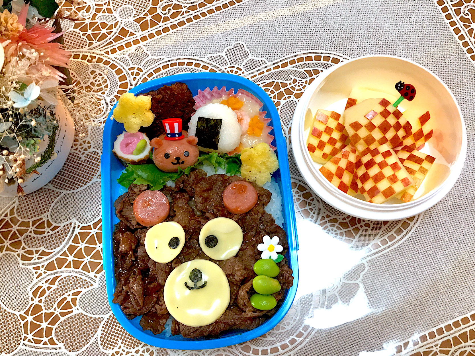 娘弁当はくまさんの焼肉弁当❤️