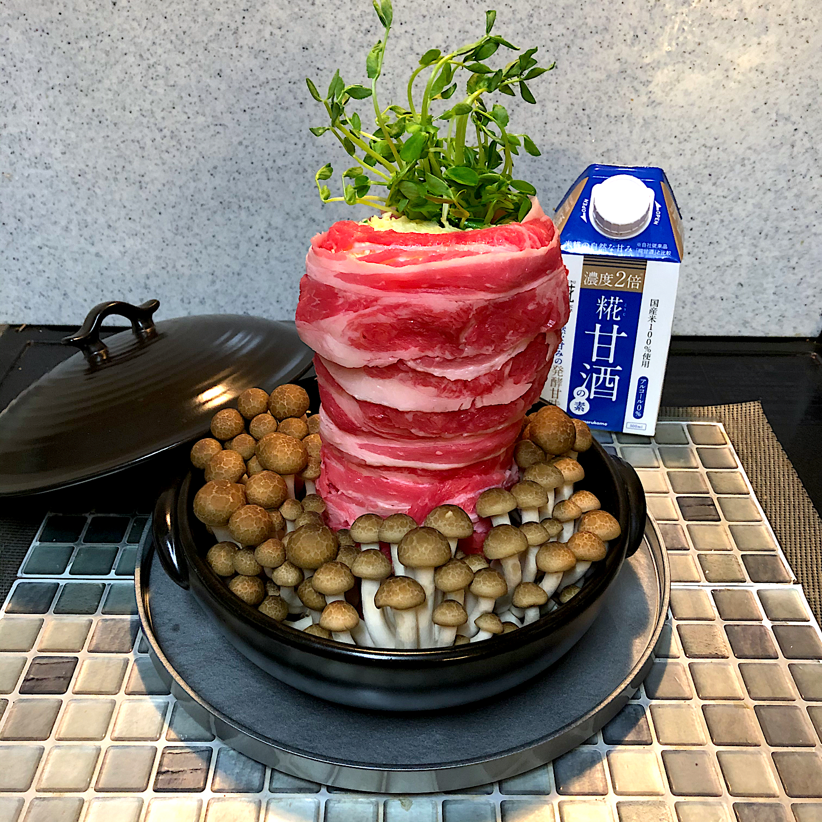 牛肉タワー＊糀甘酒胡麻鍋?