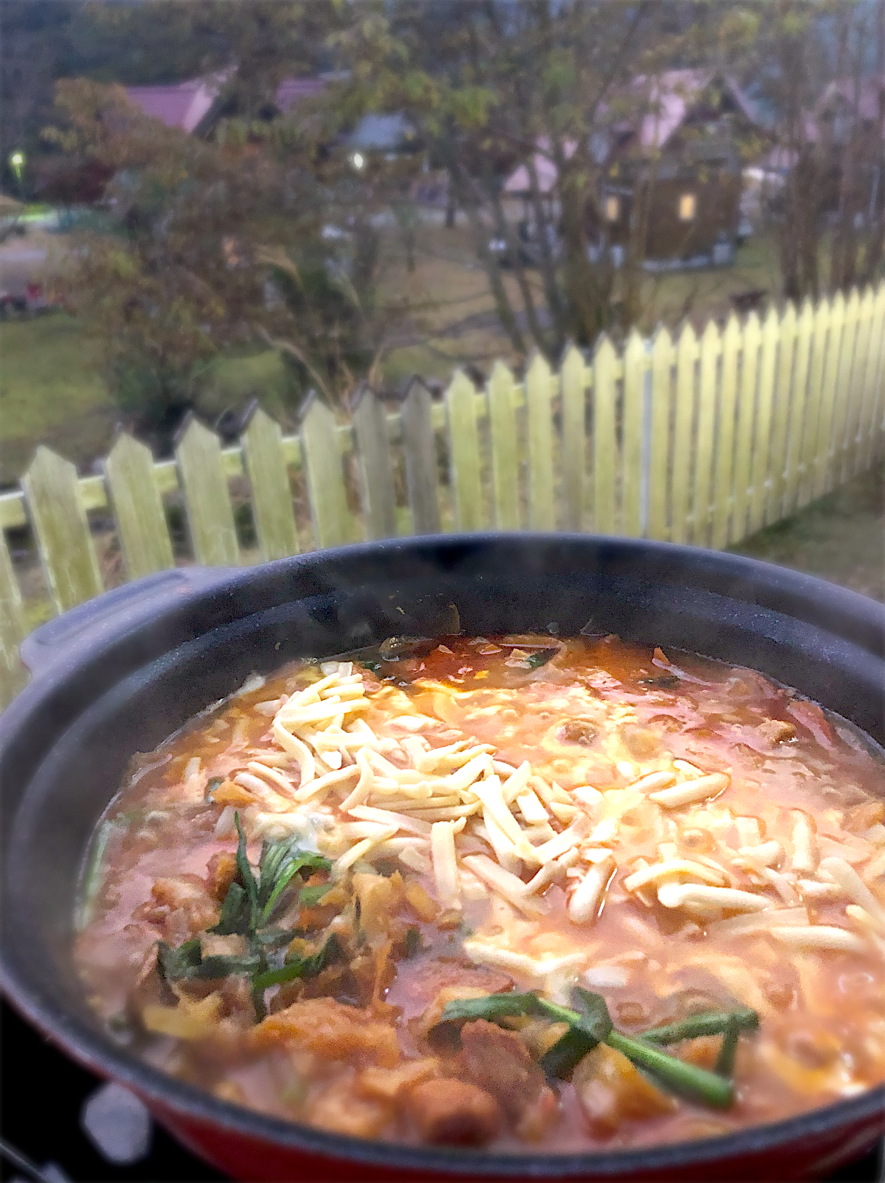 秋キャンプ飯?チーズダッカルビ